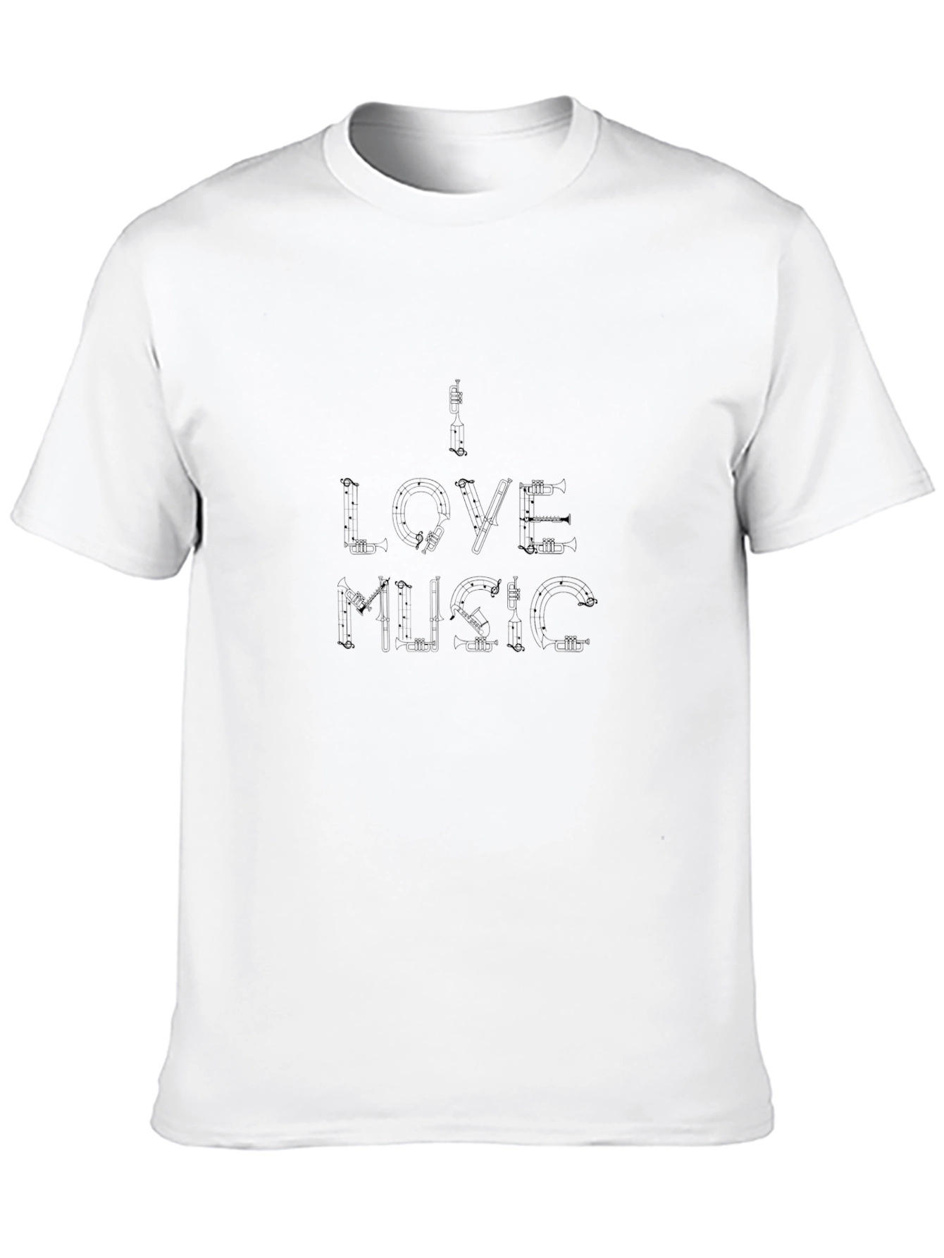 I Love Music Black Graphic T-Shirt
