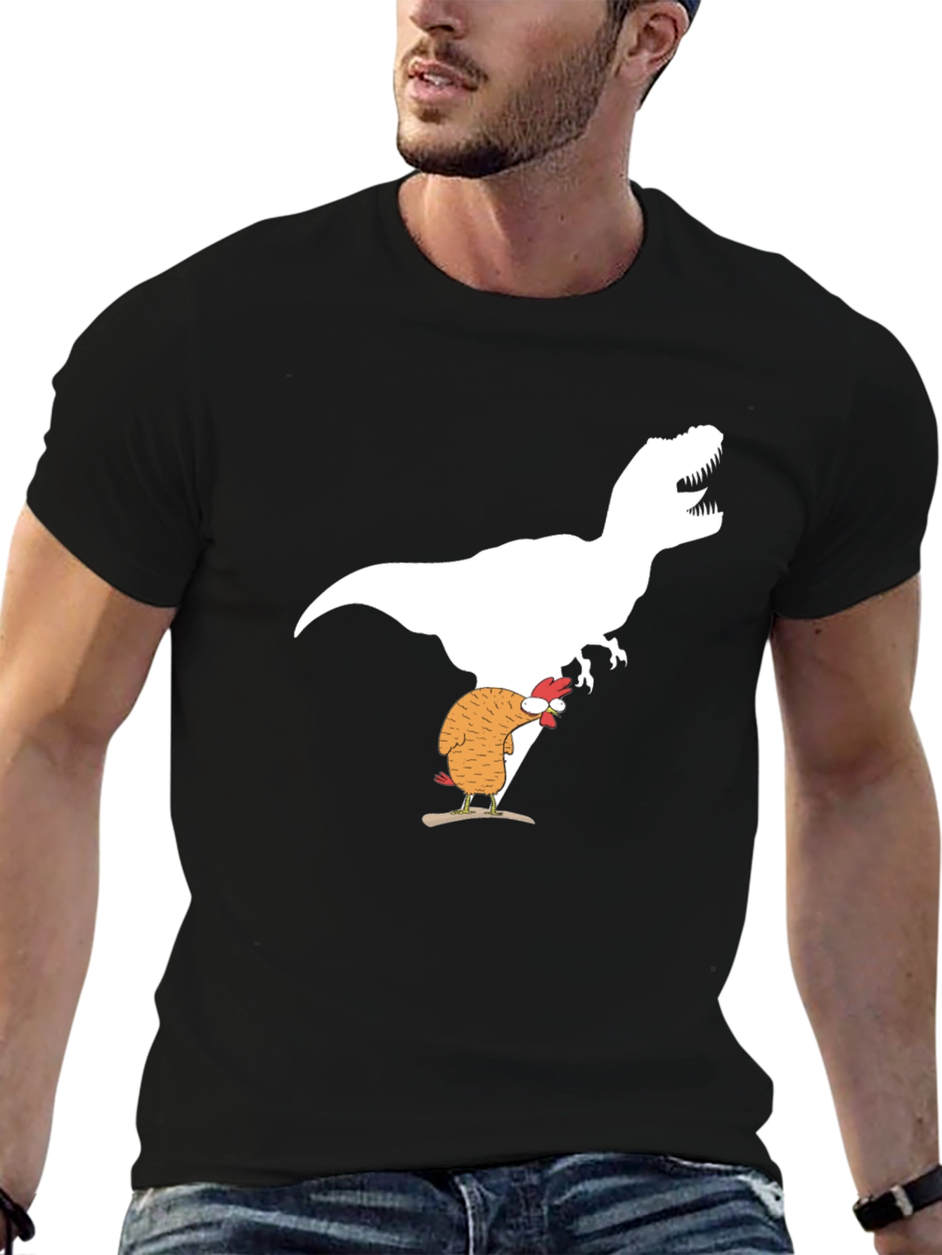 Dino Chicken T-Shirt Funny Graphic Tee