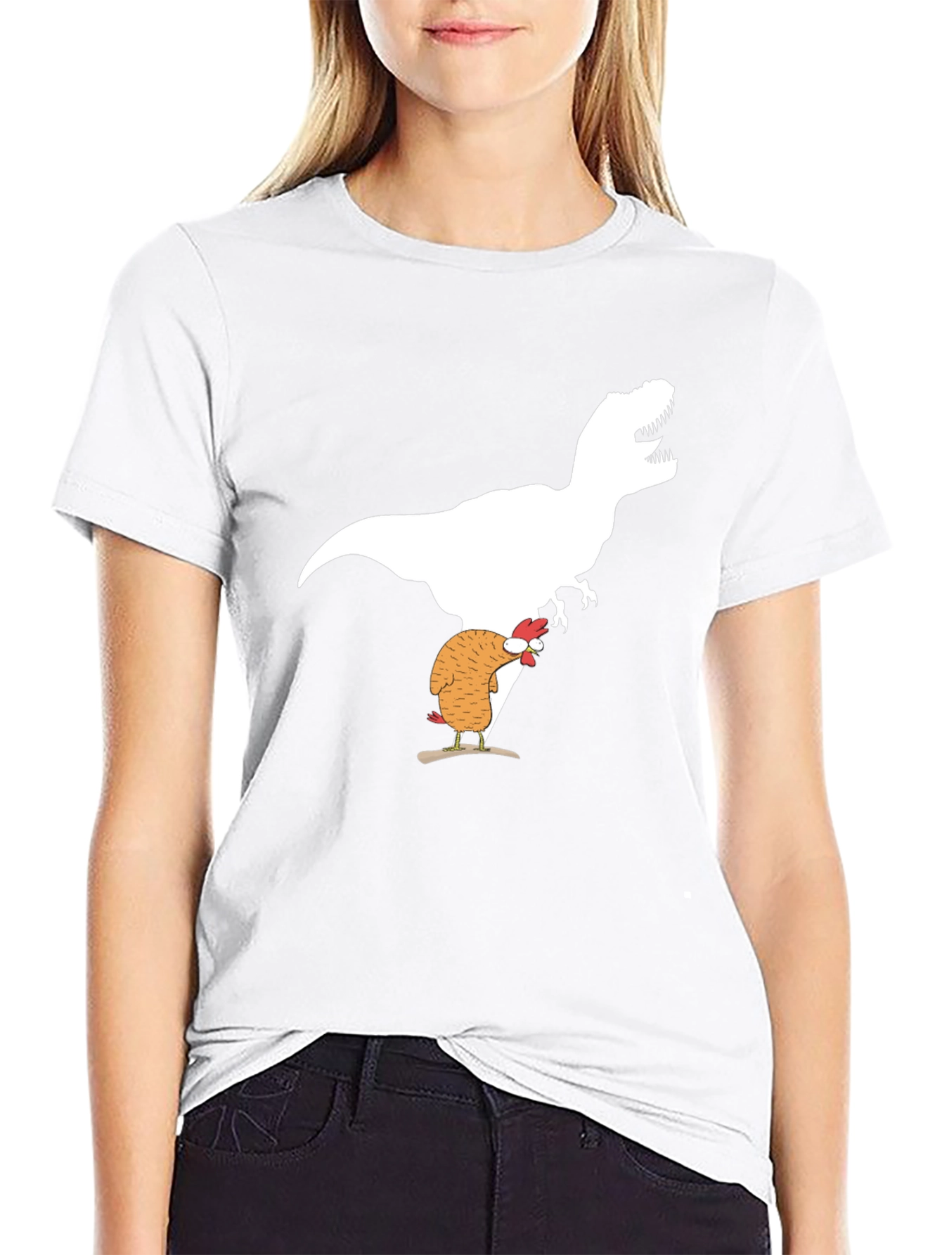 Dino Chicken T-Shirt Funny Graphic Tee
