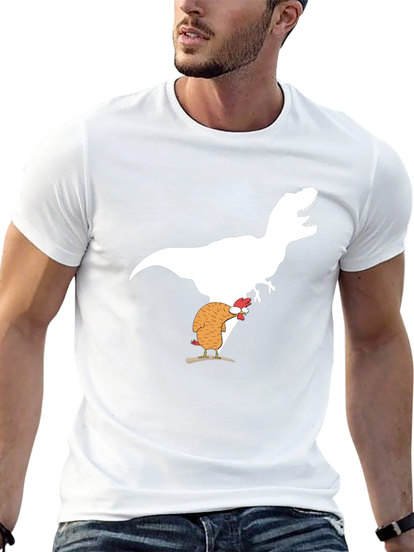 Dino Chicken T-Shirt Funny Graphic Tee