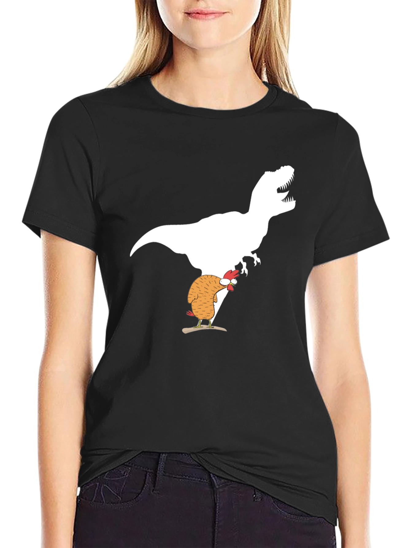 Dino Chicken T-Shirt Funny Graphic Tee