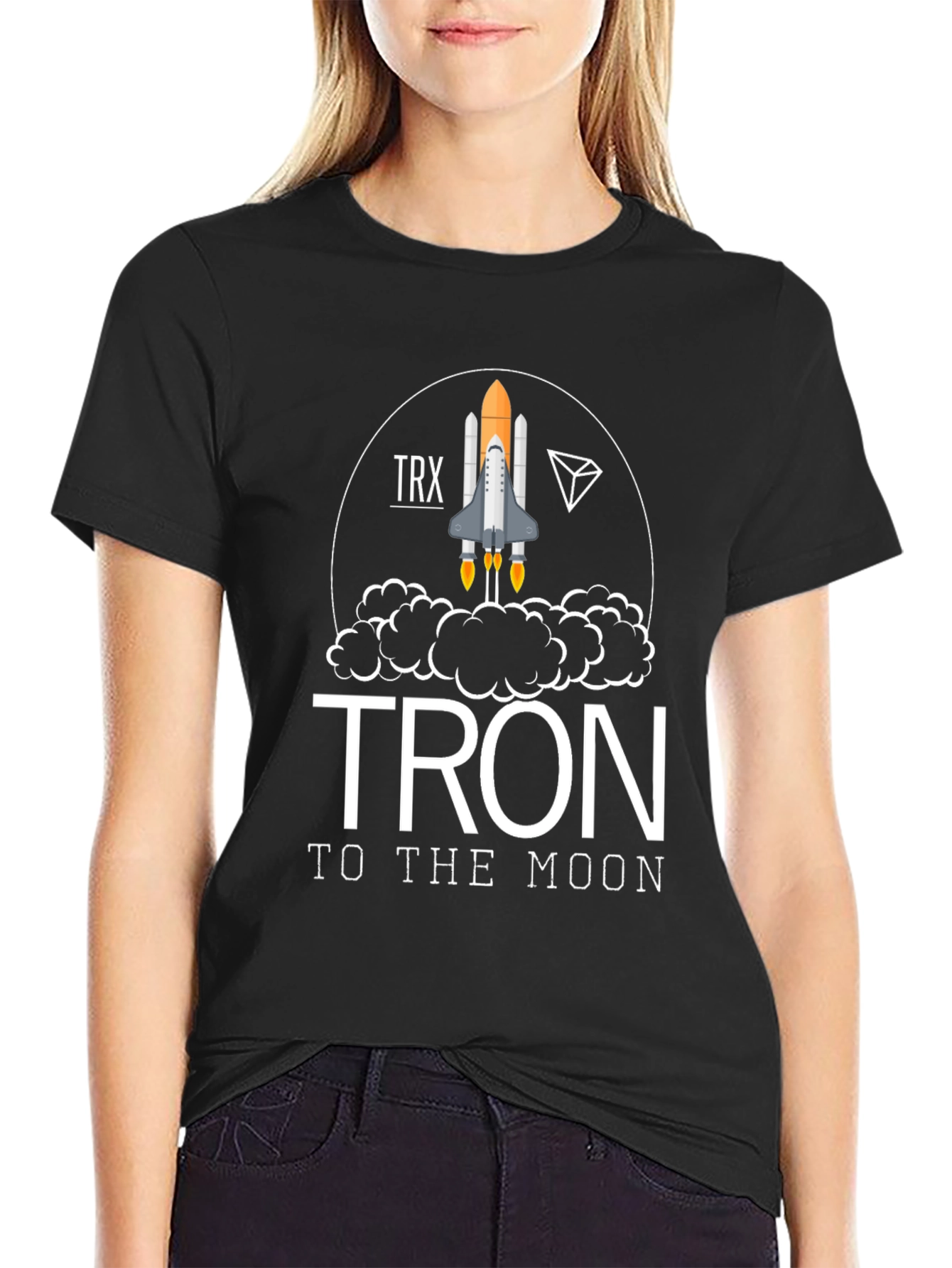 TRON to the Moon Graphic Tee - Crypto Rocket