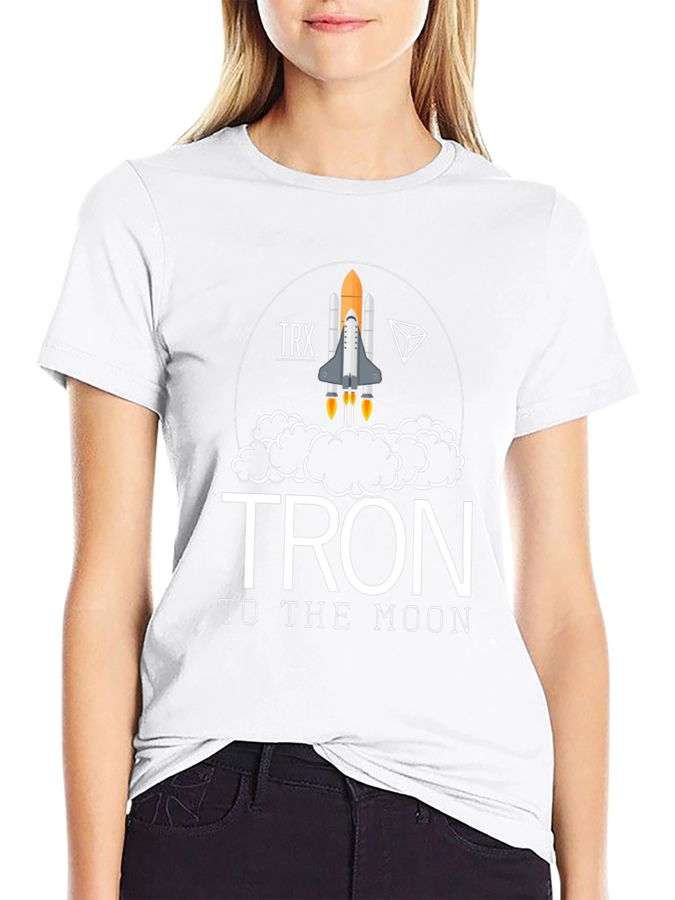 TRON to the Moon Graphic Tee - Crypto Rocket