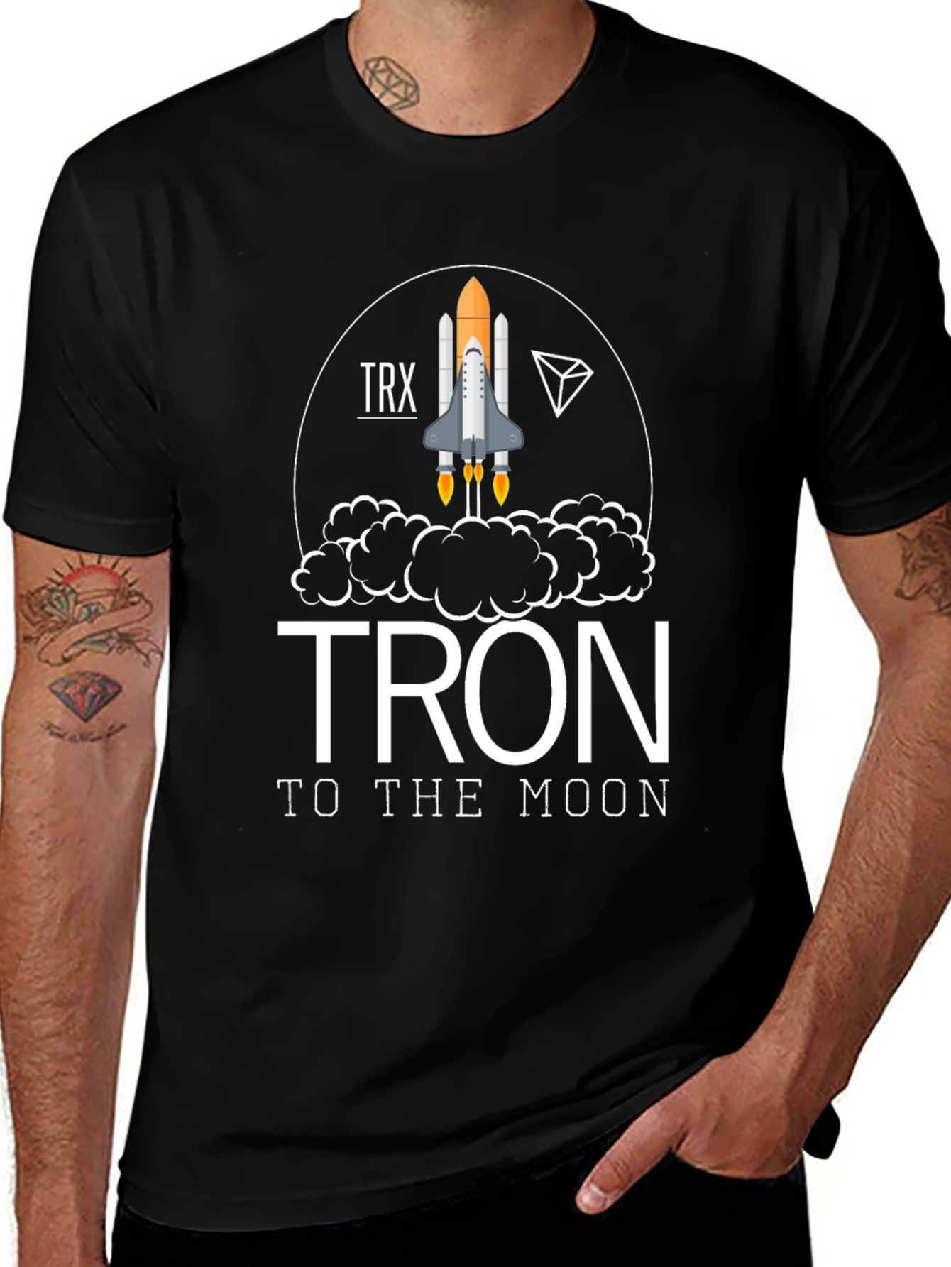 TRON to the Moon Graphic Tee - Crypto Rocket