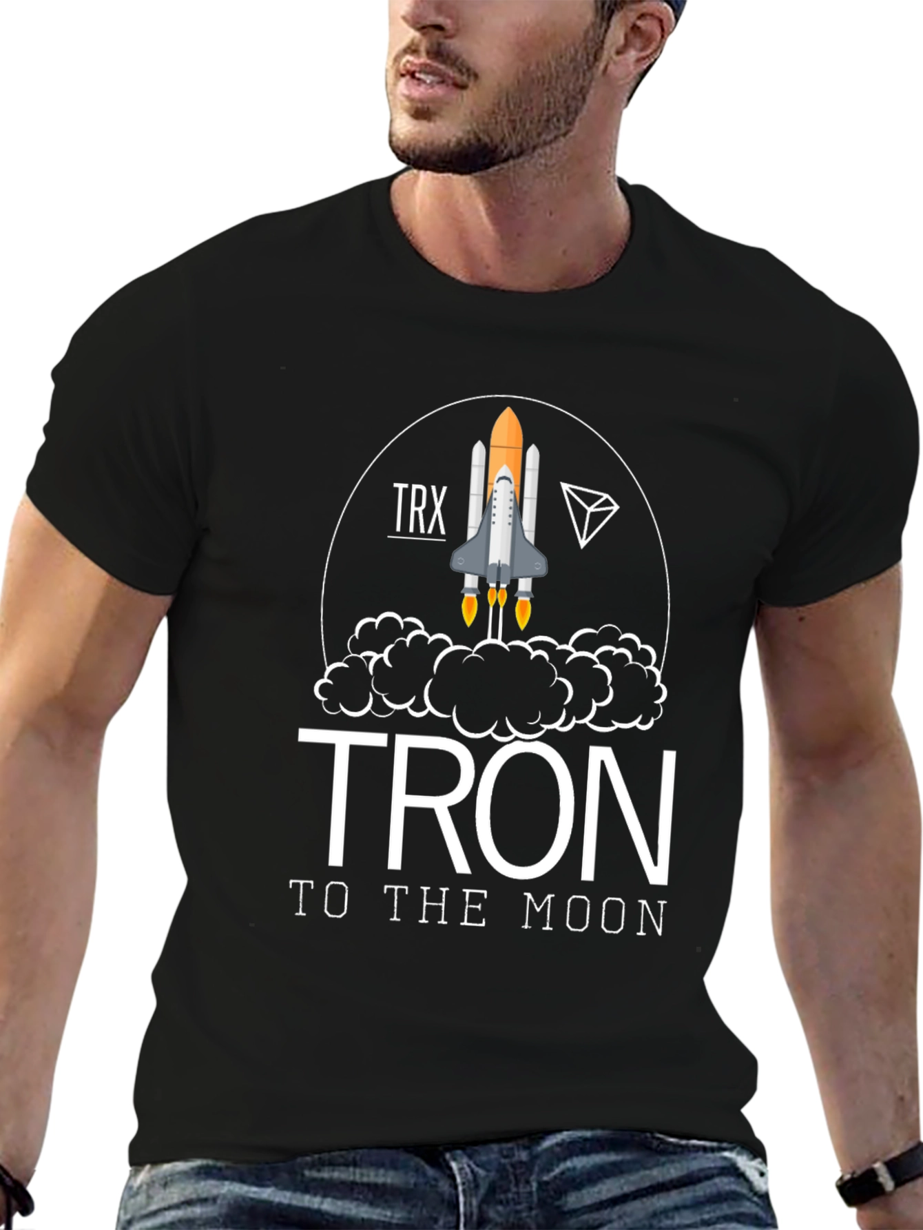 TRON to the Moon Graphic Tee - Crypto Rocket
