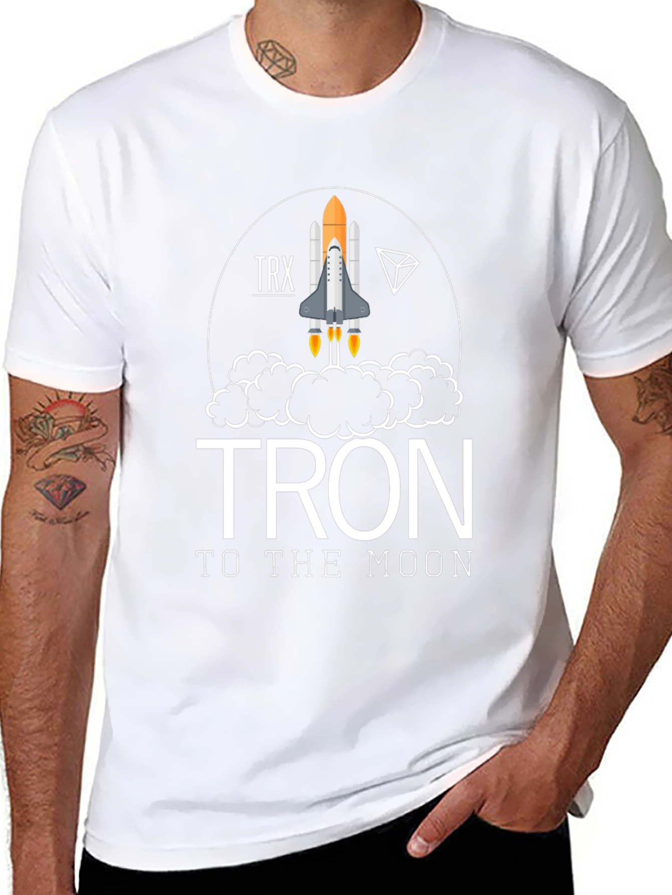 TRON to the Moon Graphic Tee - Crypto Rocket