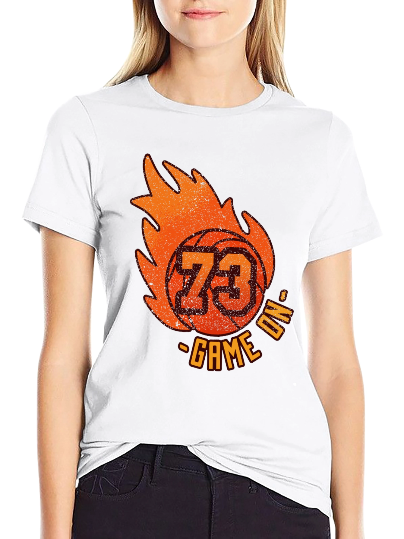 Fiery Basketball T-Shirt - Game On!