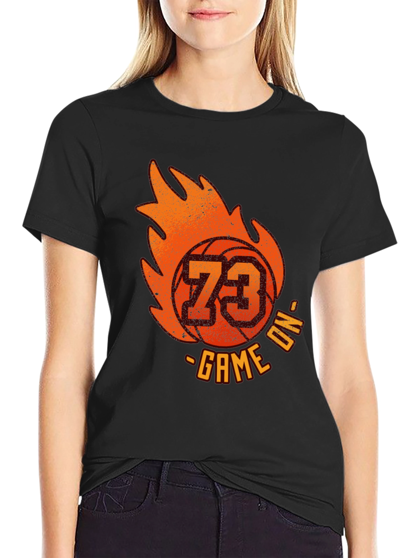 Fiery Basketball T-Shirt - Game On!