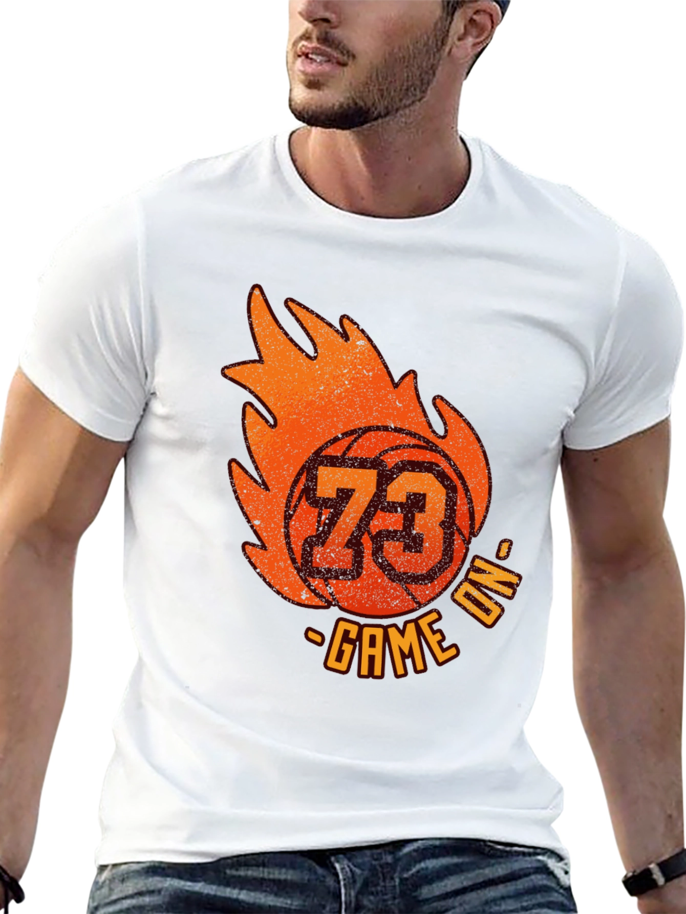 Fiery Basketball T-Shirt - Game On!