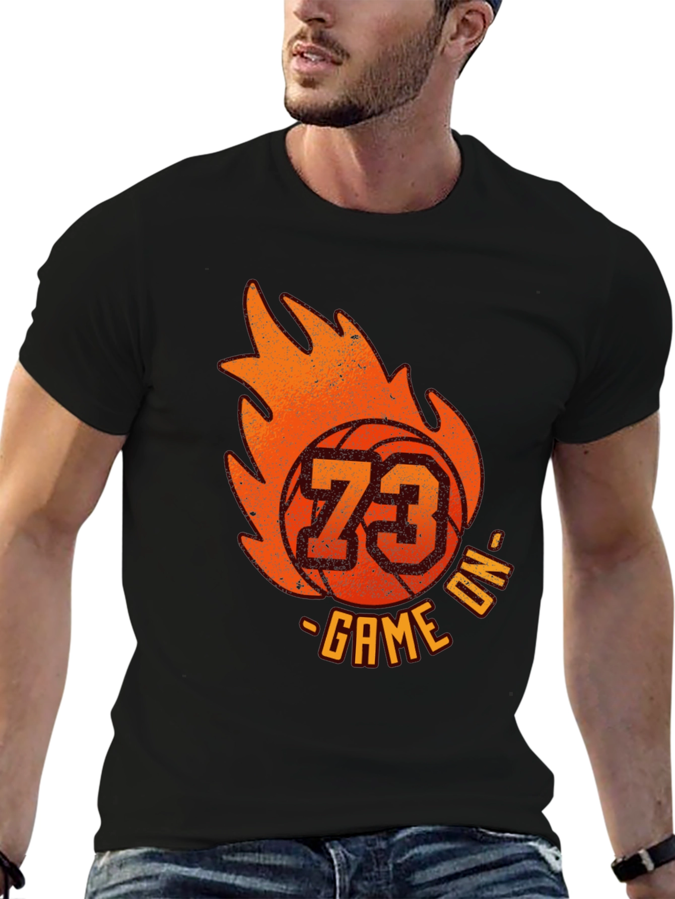 Fiery Basketball T-Shirt - Game On!