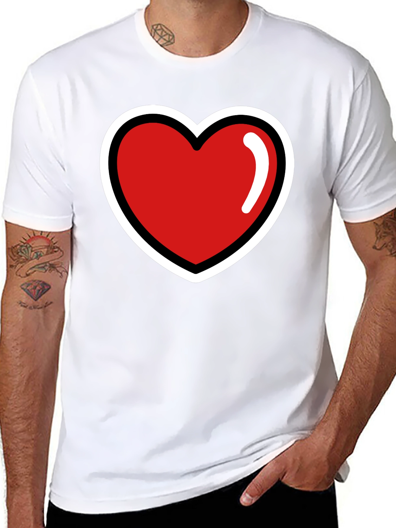 Heart Graphic T-Shirt - Stylish Black Tee