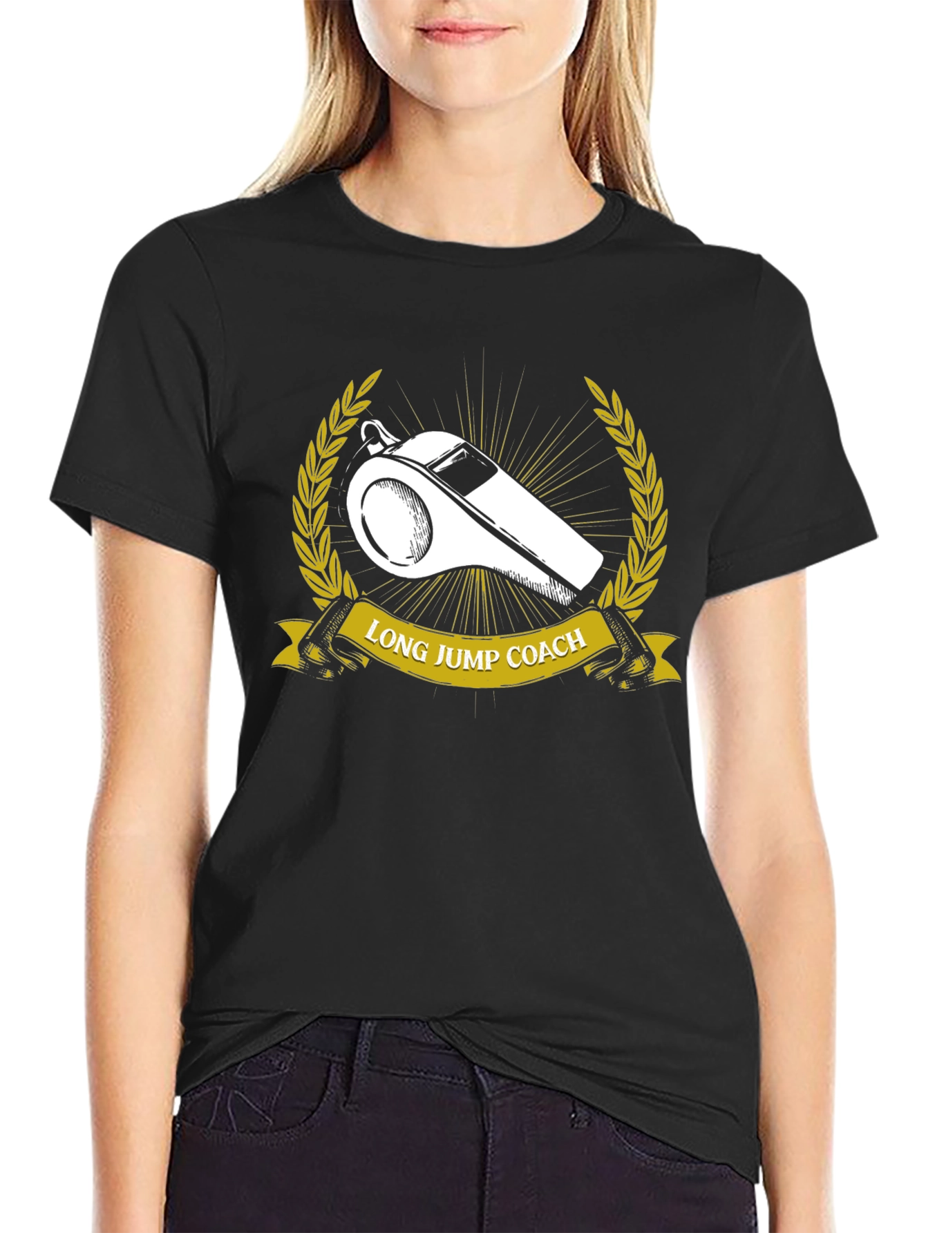 Long Jump Coach Whistle Graphic T-Shirt