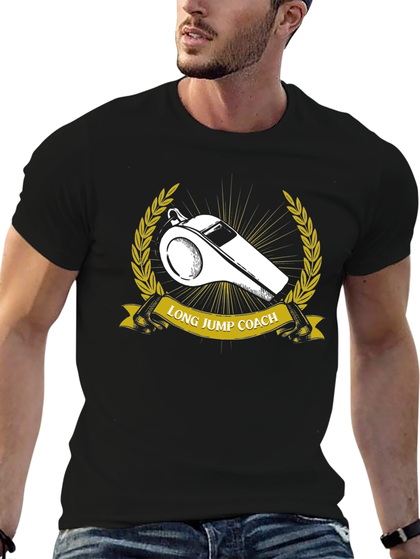 Long Jump Coach Whistle Graphic T-Shirt