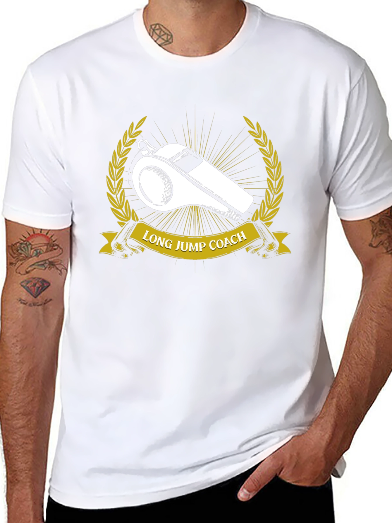 Long Jump Coach Whistle Graphic T-Shirt