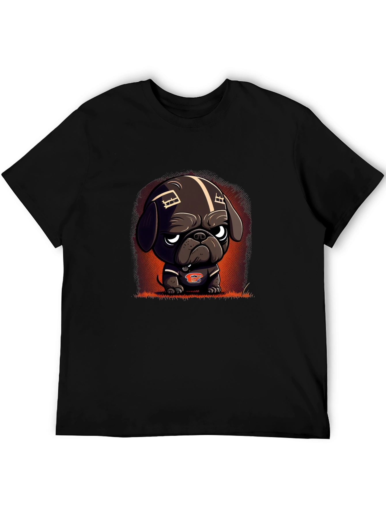Cartoon Dog Football Fan T-Shirt