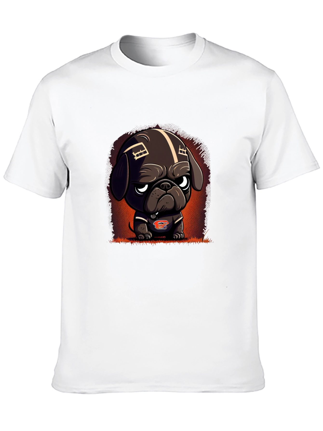 Cartoon Dog Football Fan T-Shirt