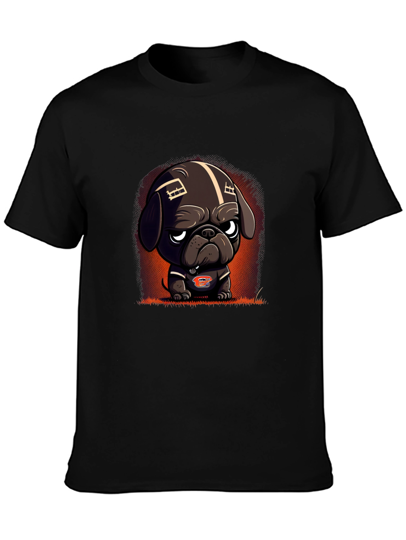 Cartoon Dog Football Fan T-Shirt