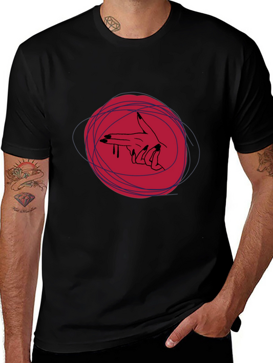 Edgy Graphic Tee - Hand Gun Design