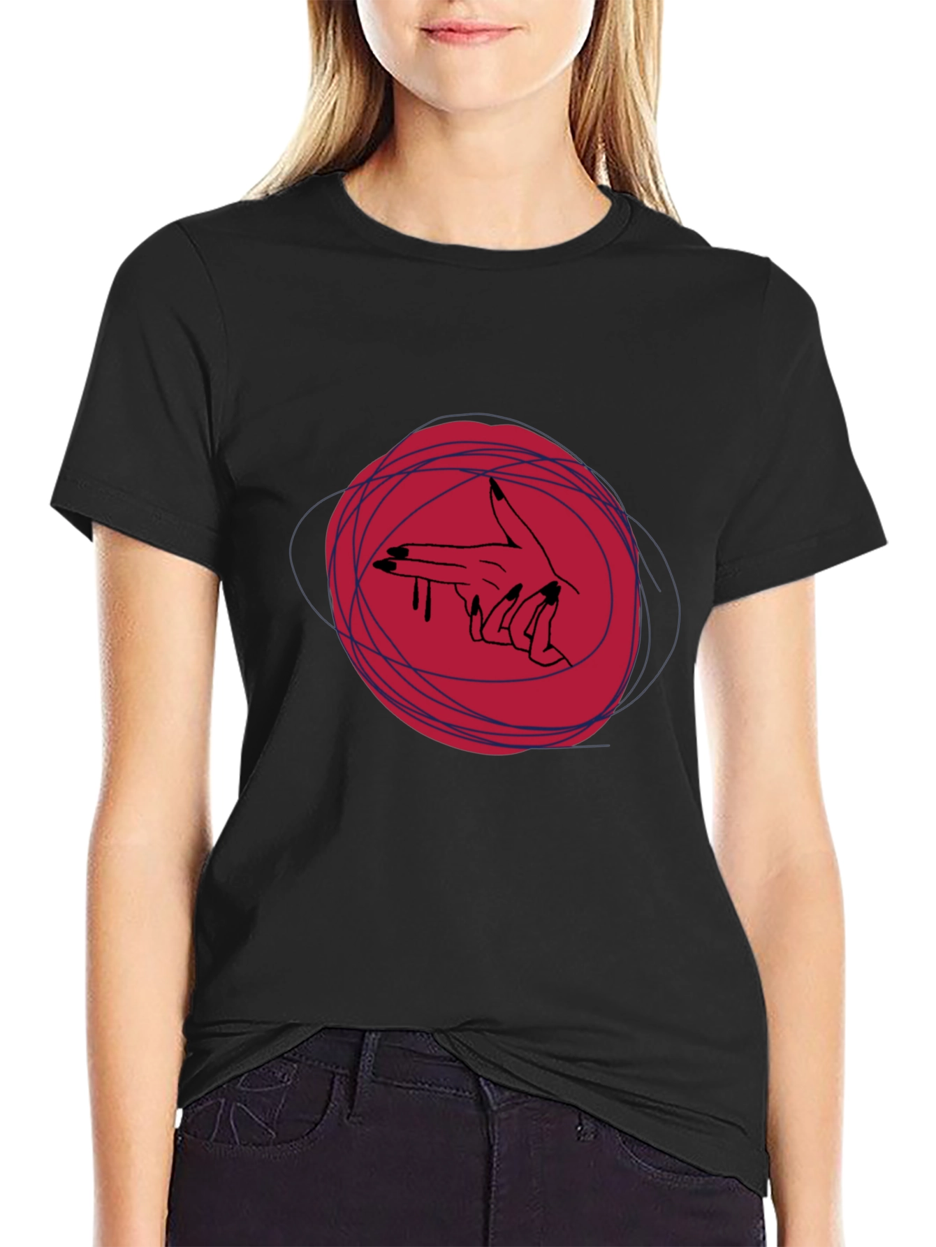 Edgy Graphic Tee - Hand Gun Design