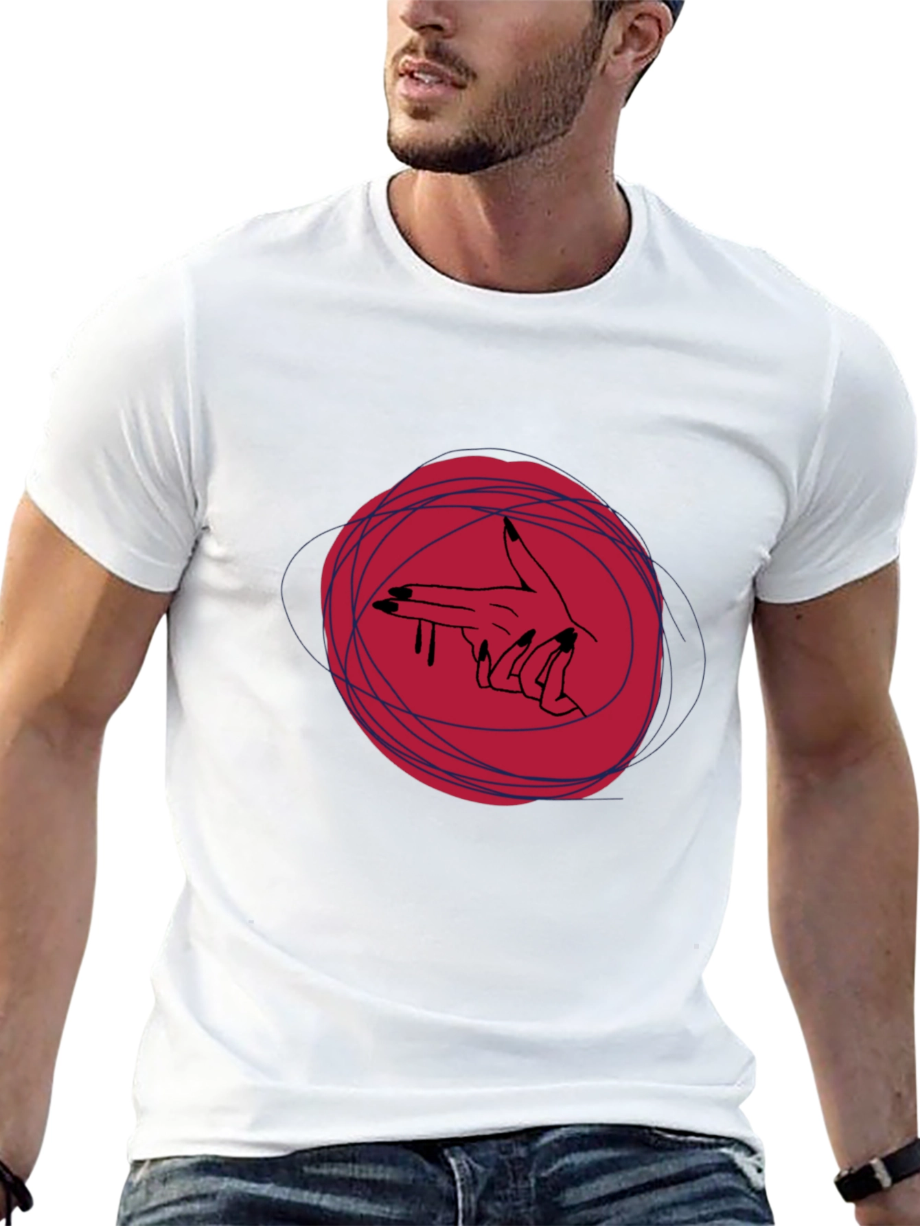 Edgy Graphic Tee - Hand Gun Design