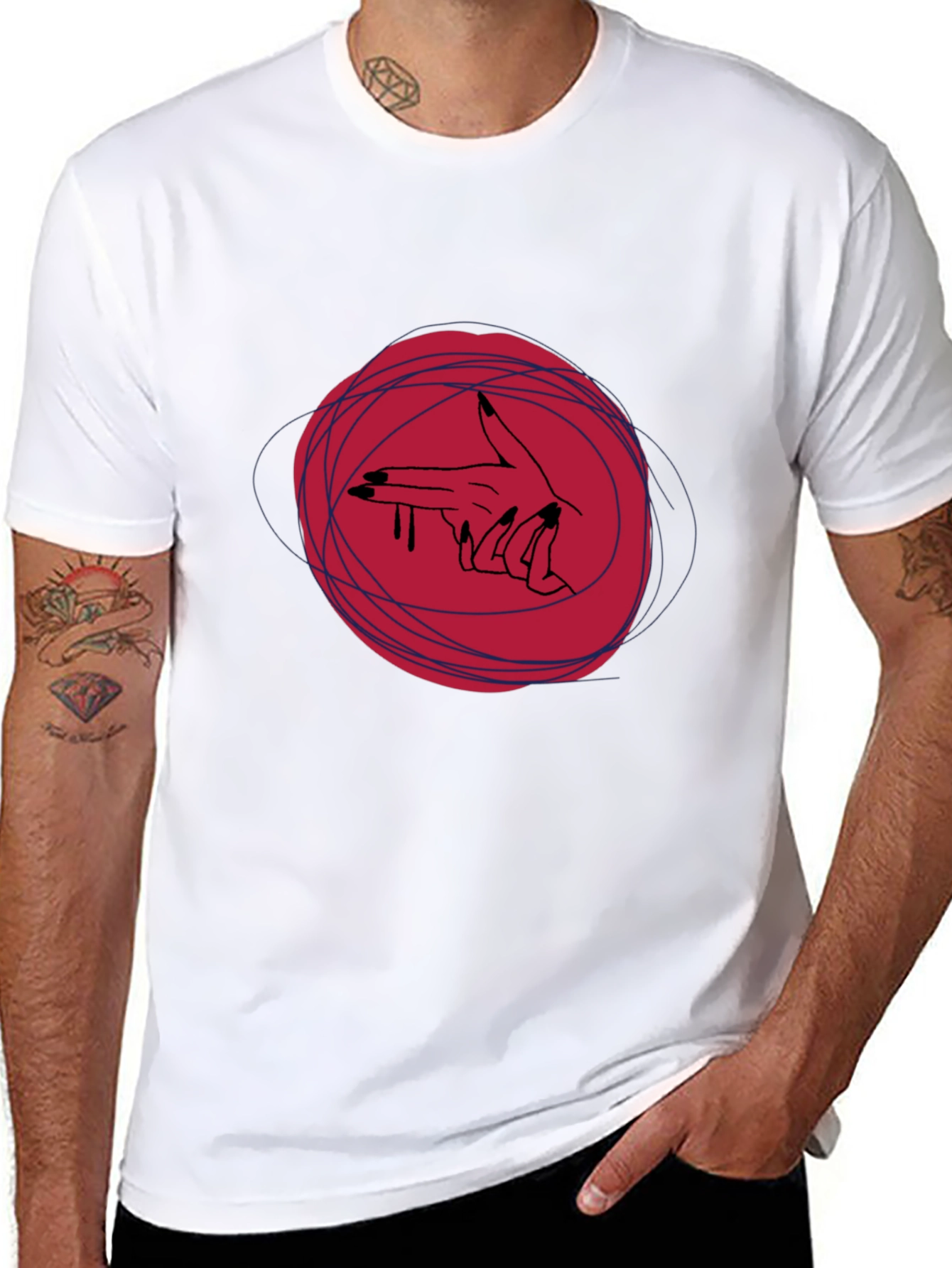 Edgy Graphic Tee - Hand Gun Design