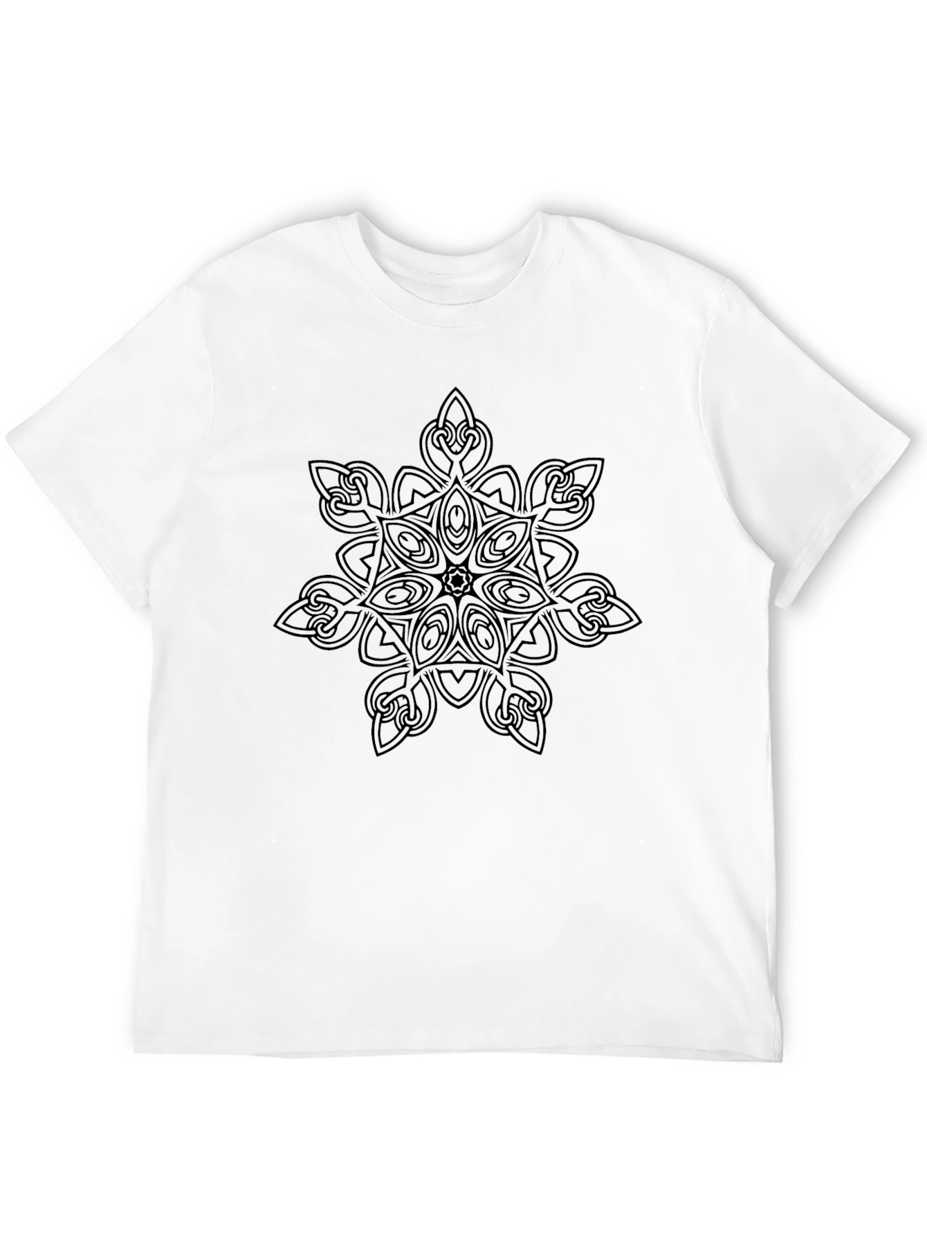 Black T-Shirt with Celtic Knot Mandala