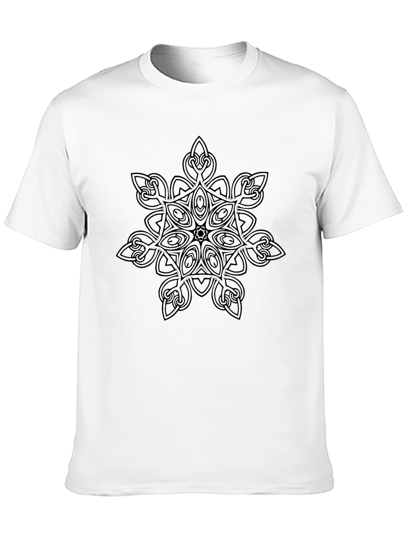 Black T-Shirt with Celtic Knot Mandala