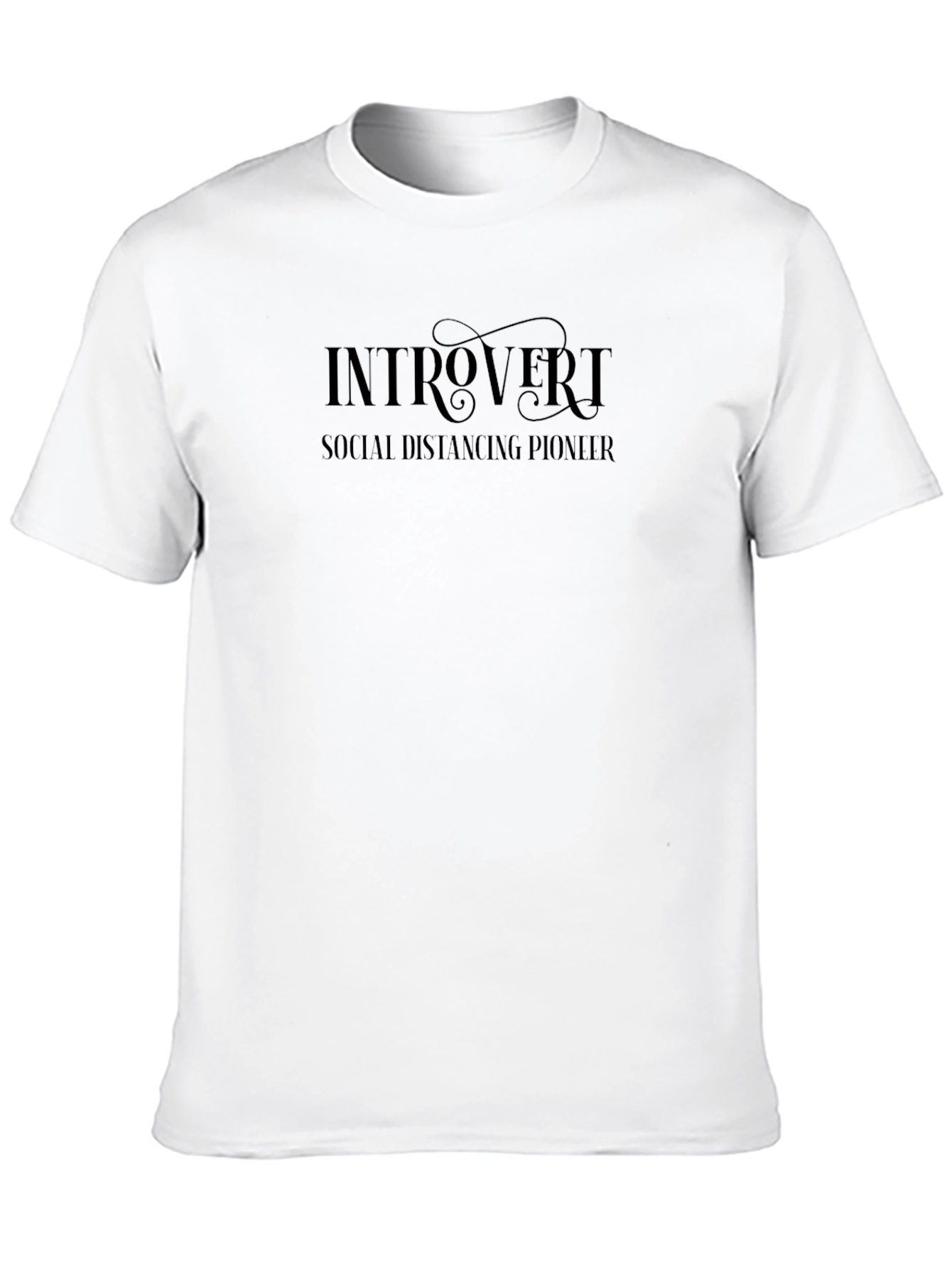 Introvert Social Distancing Pioneer Black T-Shirt