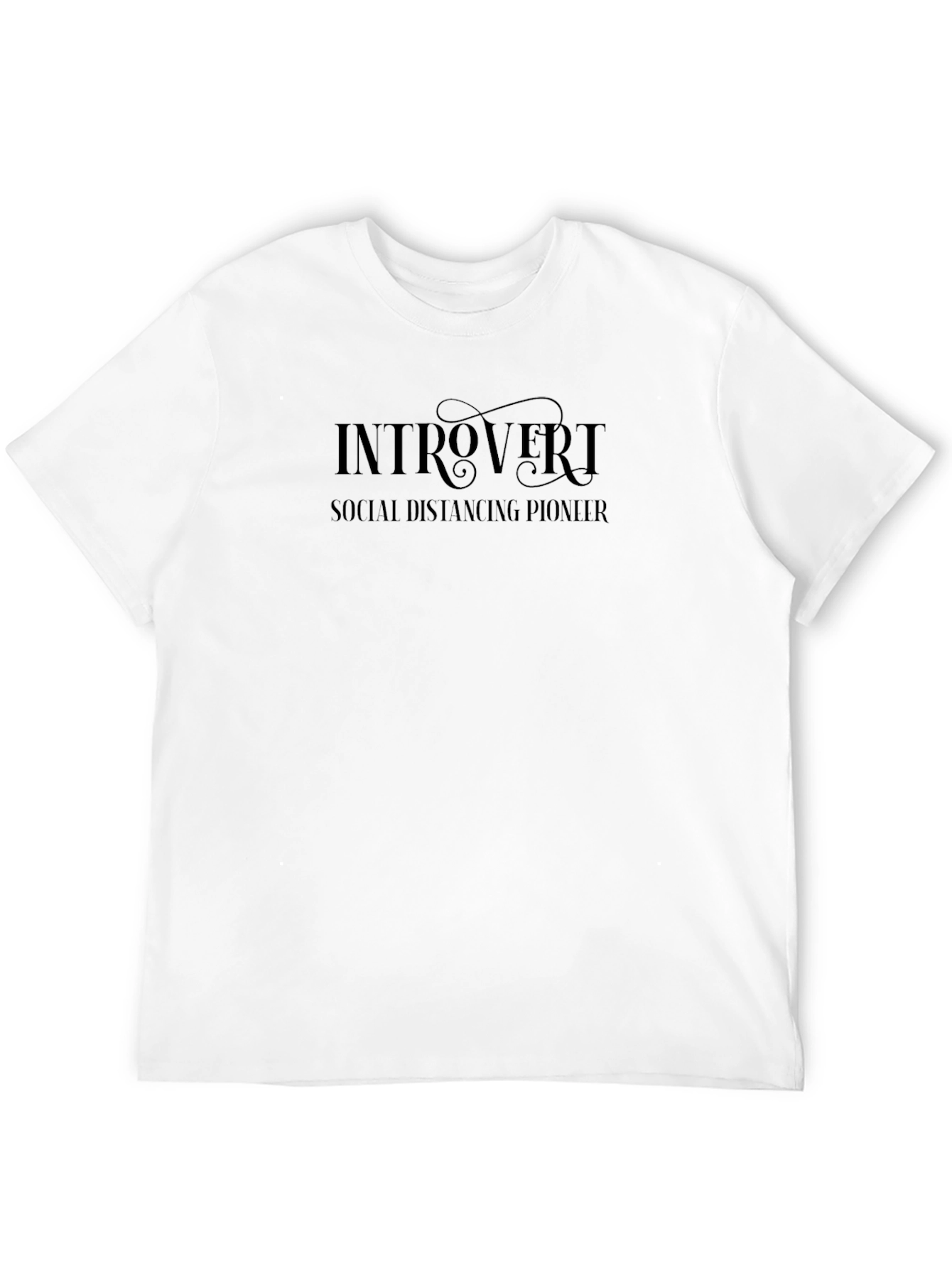 Introvert Social Distancing Pioneer Black T-Shirt