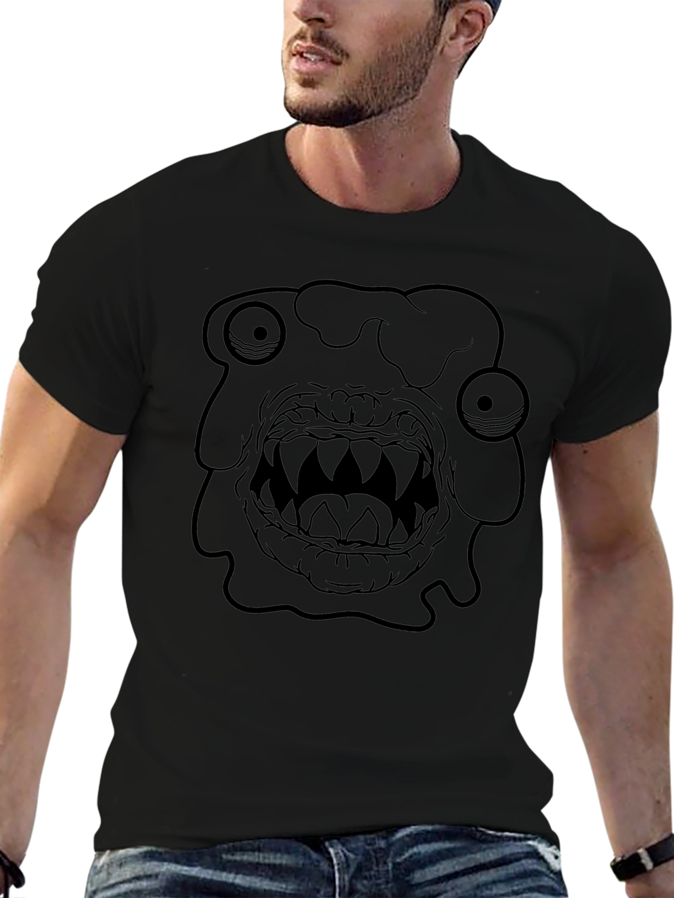 Monster Graphic Black T-Shirt