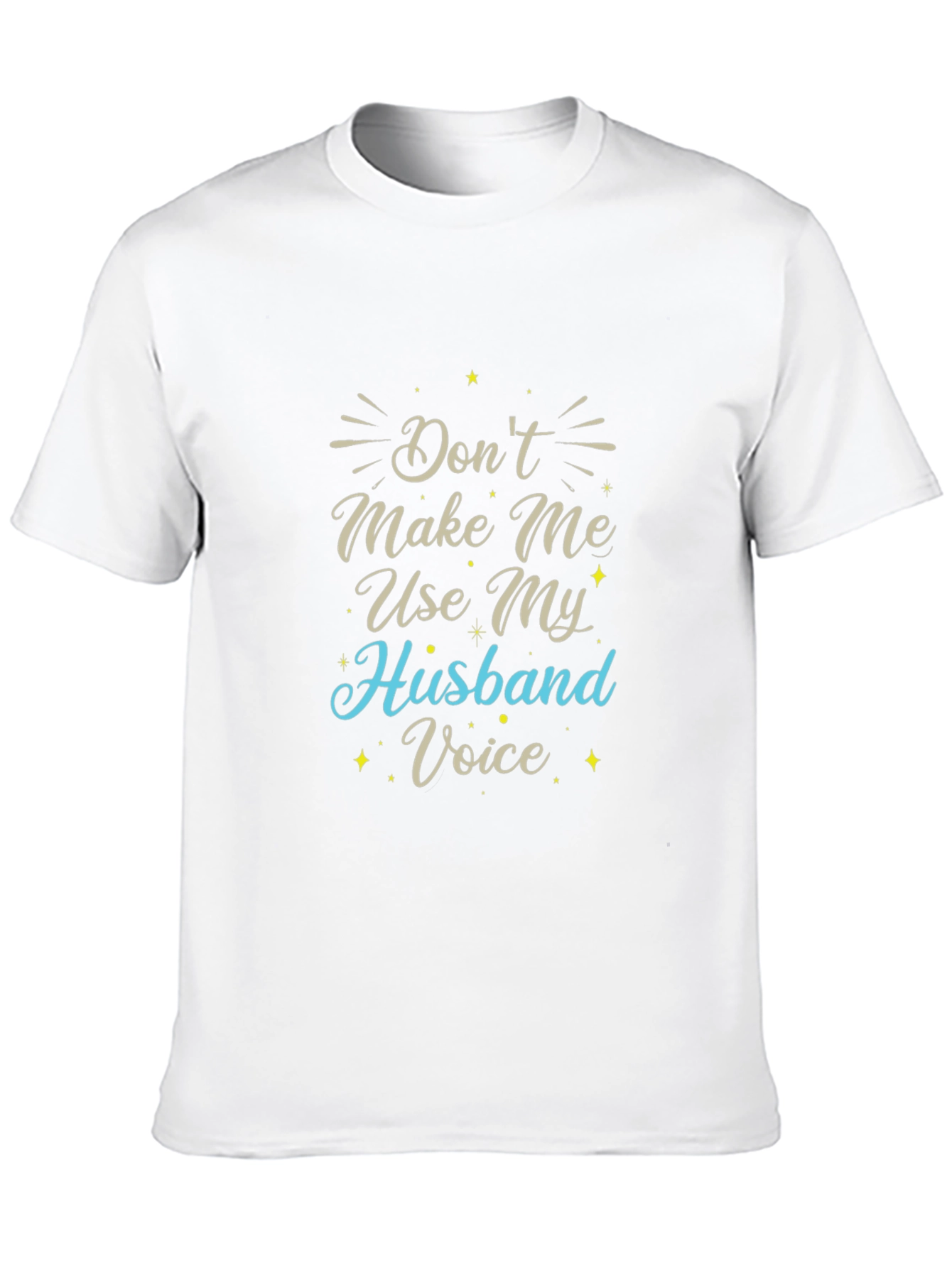 Funny Husband Voice Graphic Tee - Black Cotton T-Shirt