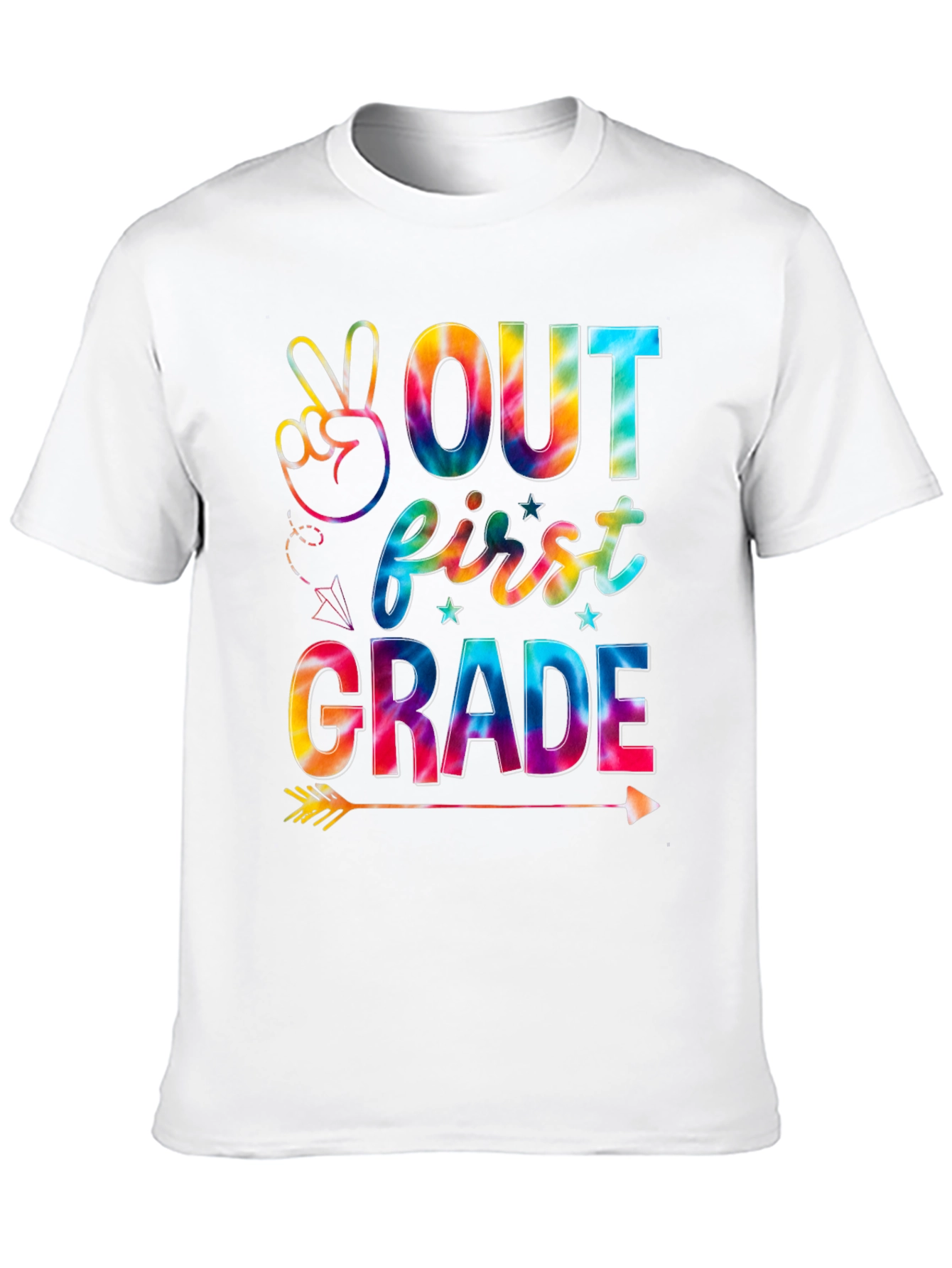 Peace Out First Grade Tie-Dye T-Shirt