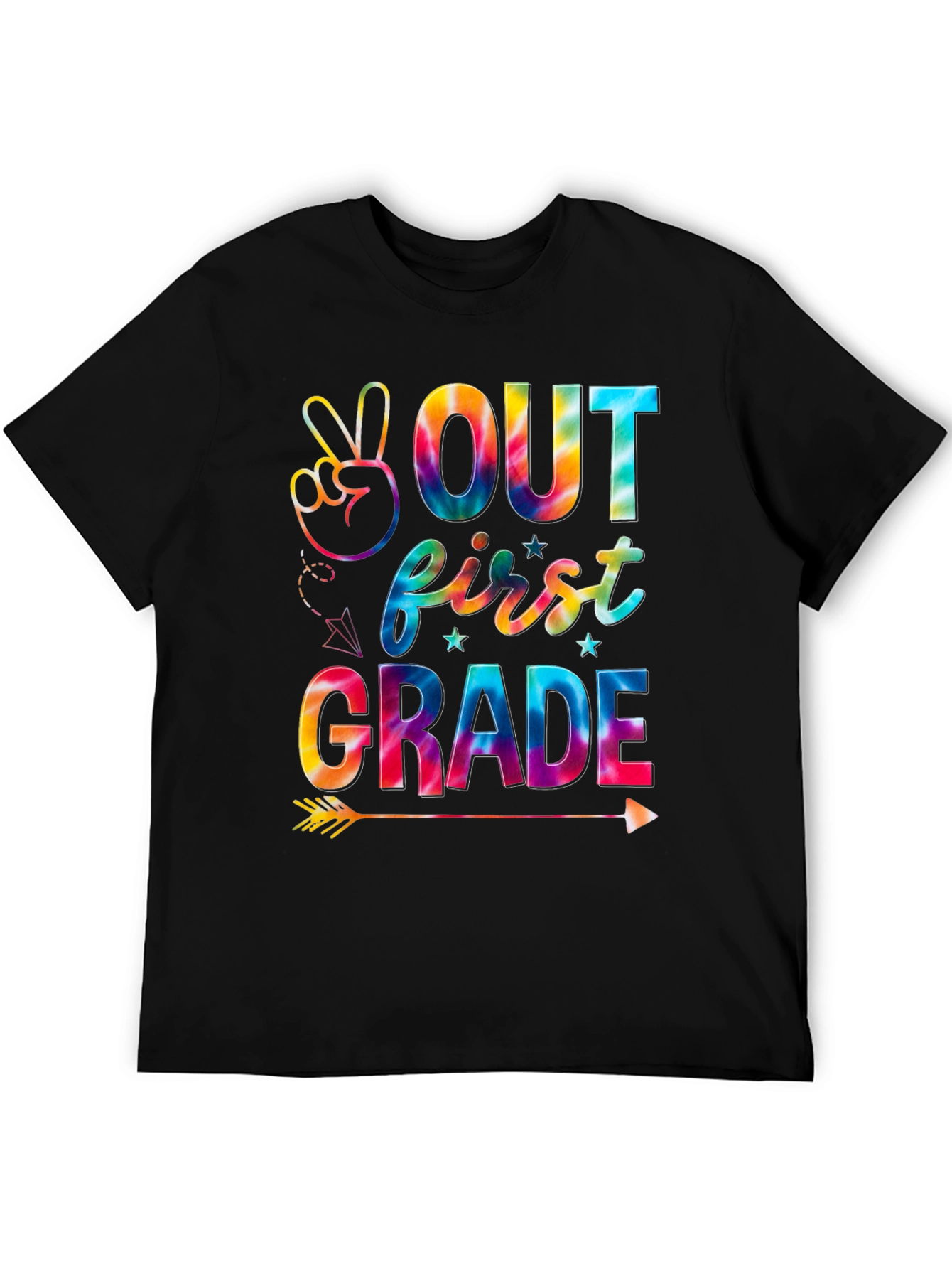 Peace Out First Grade Tie-Dye T-Shirt