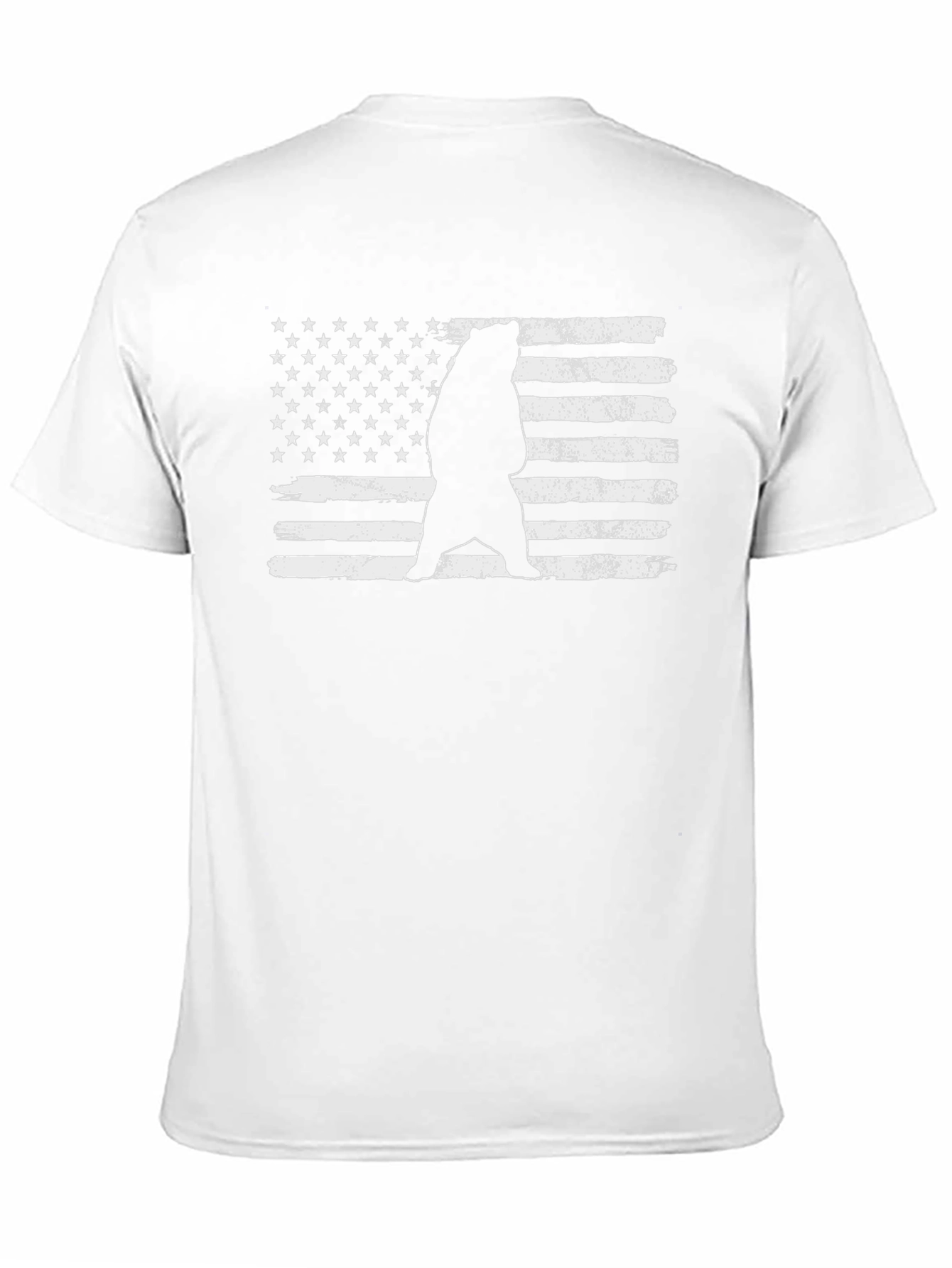 Bear US Flag Mens T-Shirt - Black