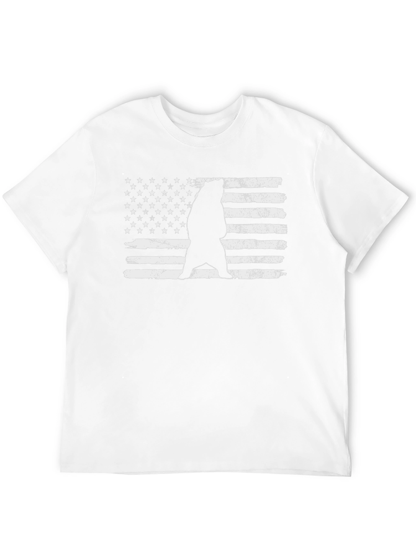 Bear US Flag Mens T-Shirt - Black