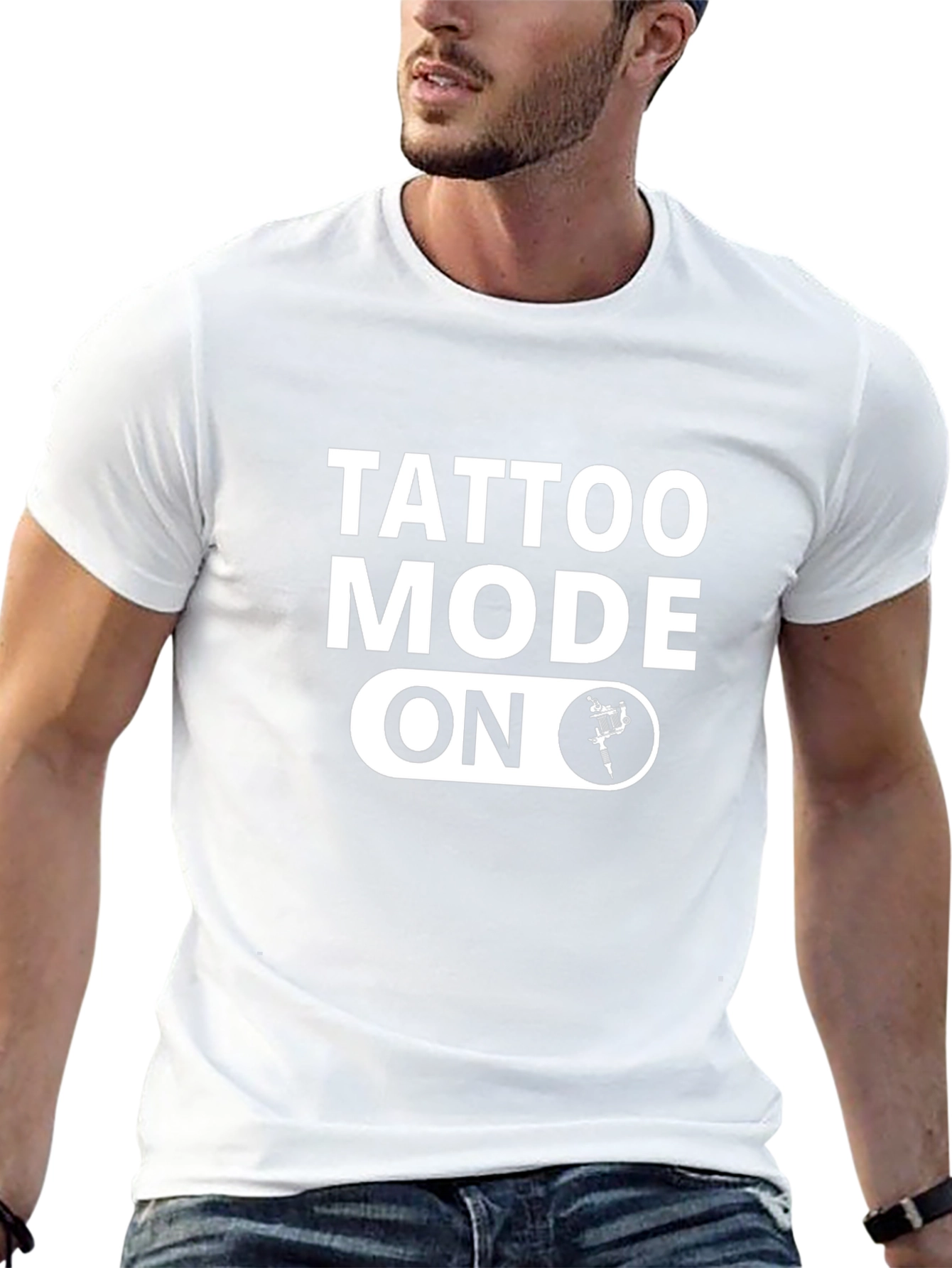 Tattoo Mode On T-Shirt - Stylish Black Graphic Tee