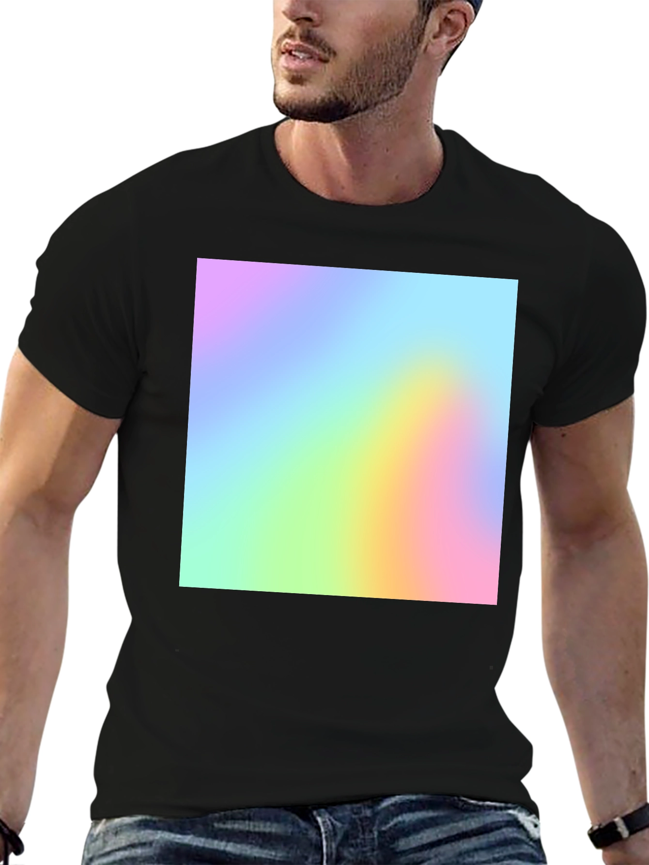 Vibrant Spectrum Graphic Black T-Shirt