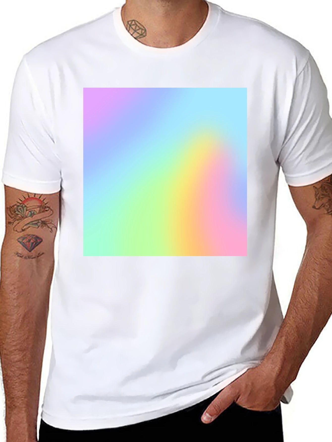 Vibrant Spectrum Graphic Black T-Shirt