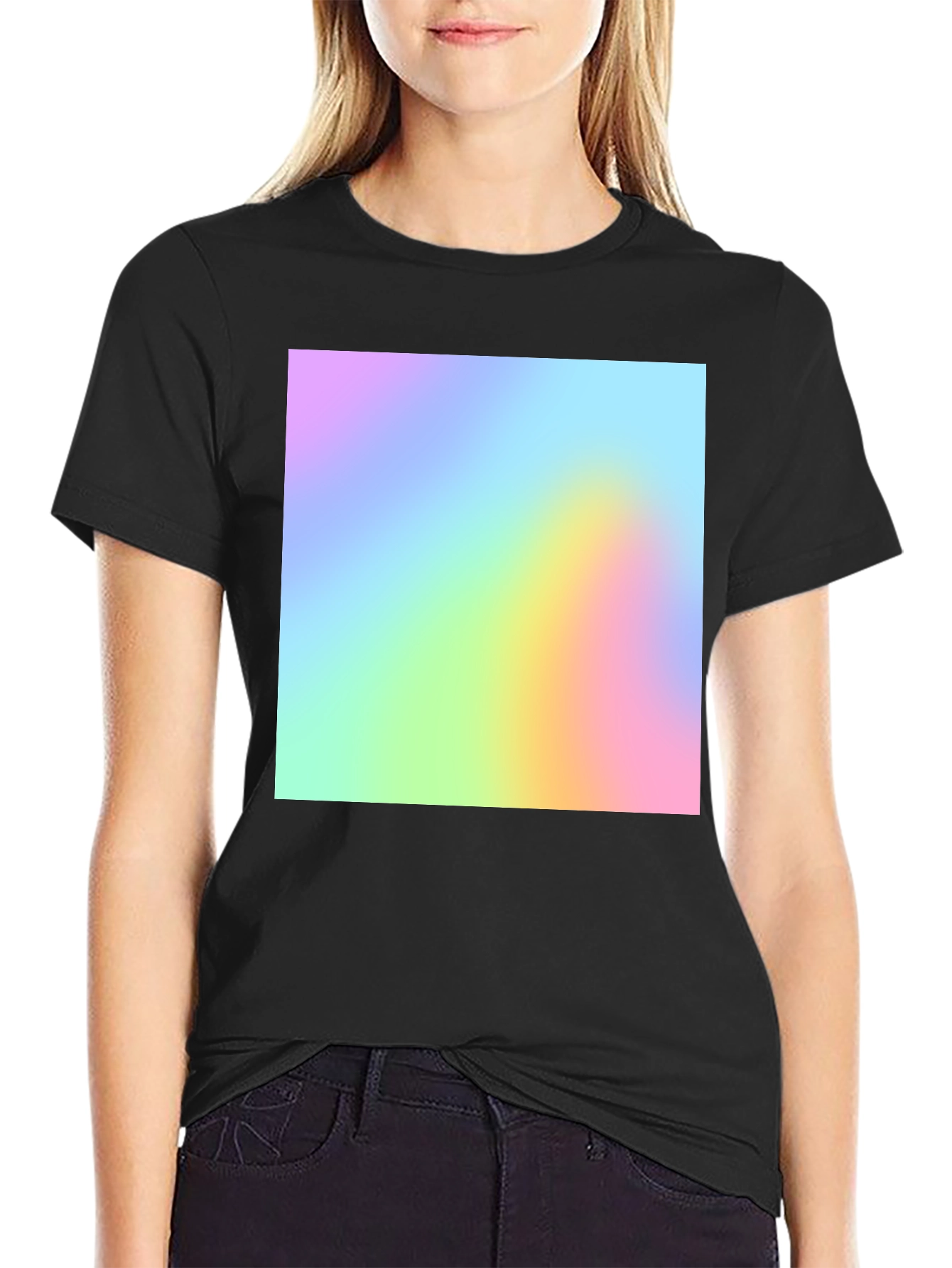 Vibrant Spectrum Graphic Black T-Shirt