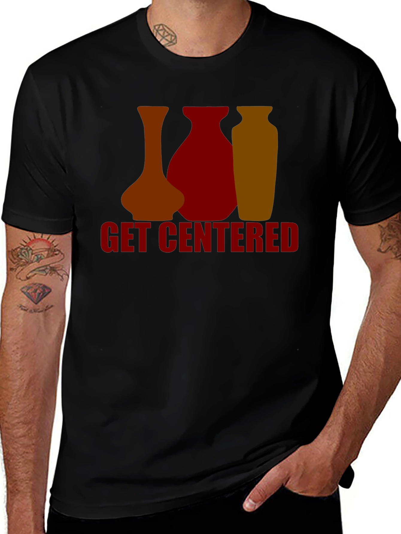 Get Centered Graphic Tee - Pottery Design T-Shirt