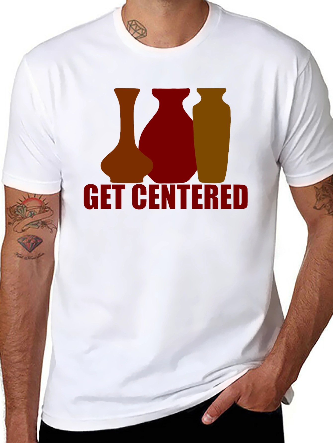 Get Centered Graphic Tee - Pottery Design T-Shirt