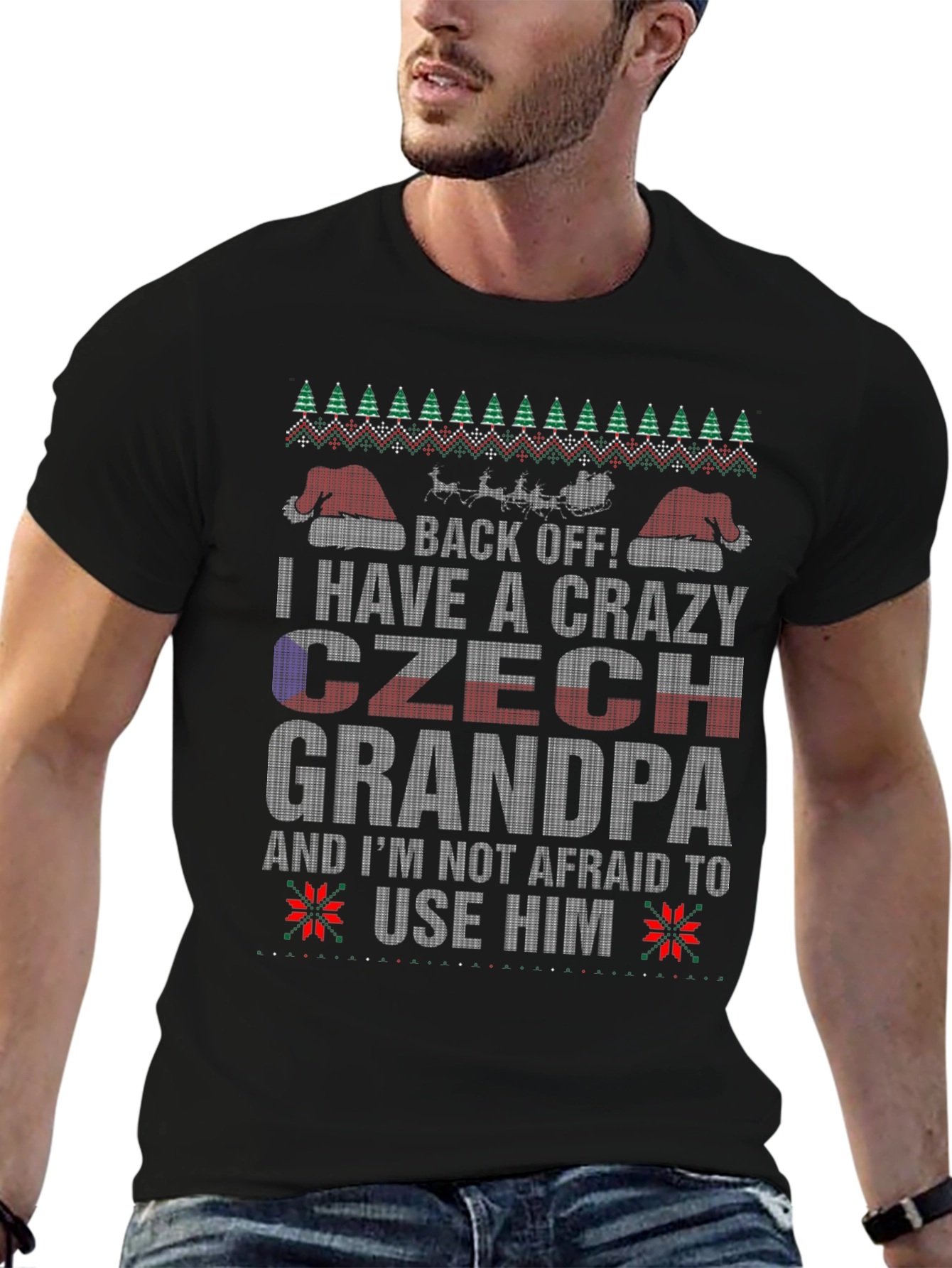Crazy Czech Grandpa Holiday T-Shirt