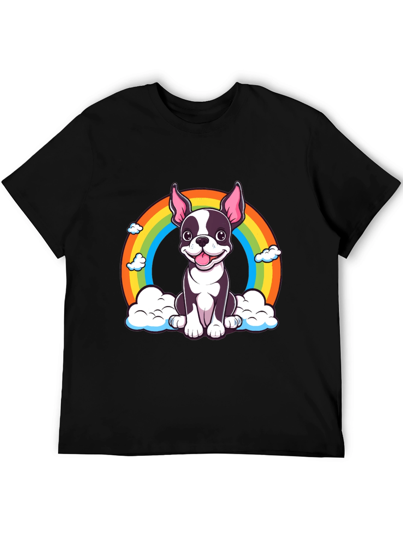 Rainbow Dog Graphic Tee - Cute Puppy Shirt