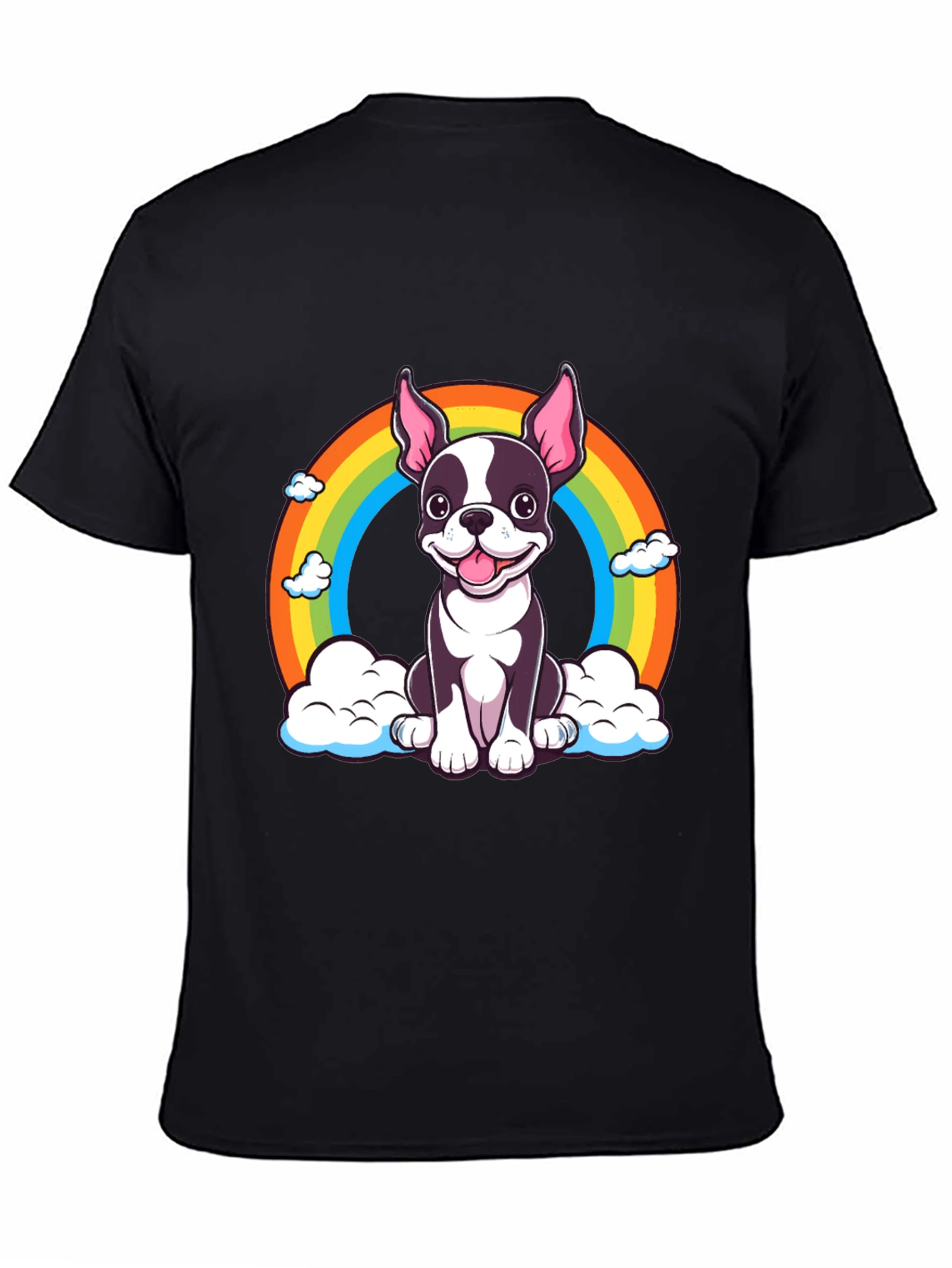 Rainbow Dog Graphic Tee - Cute Puppy Shirt