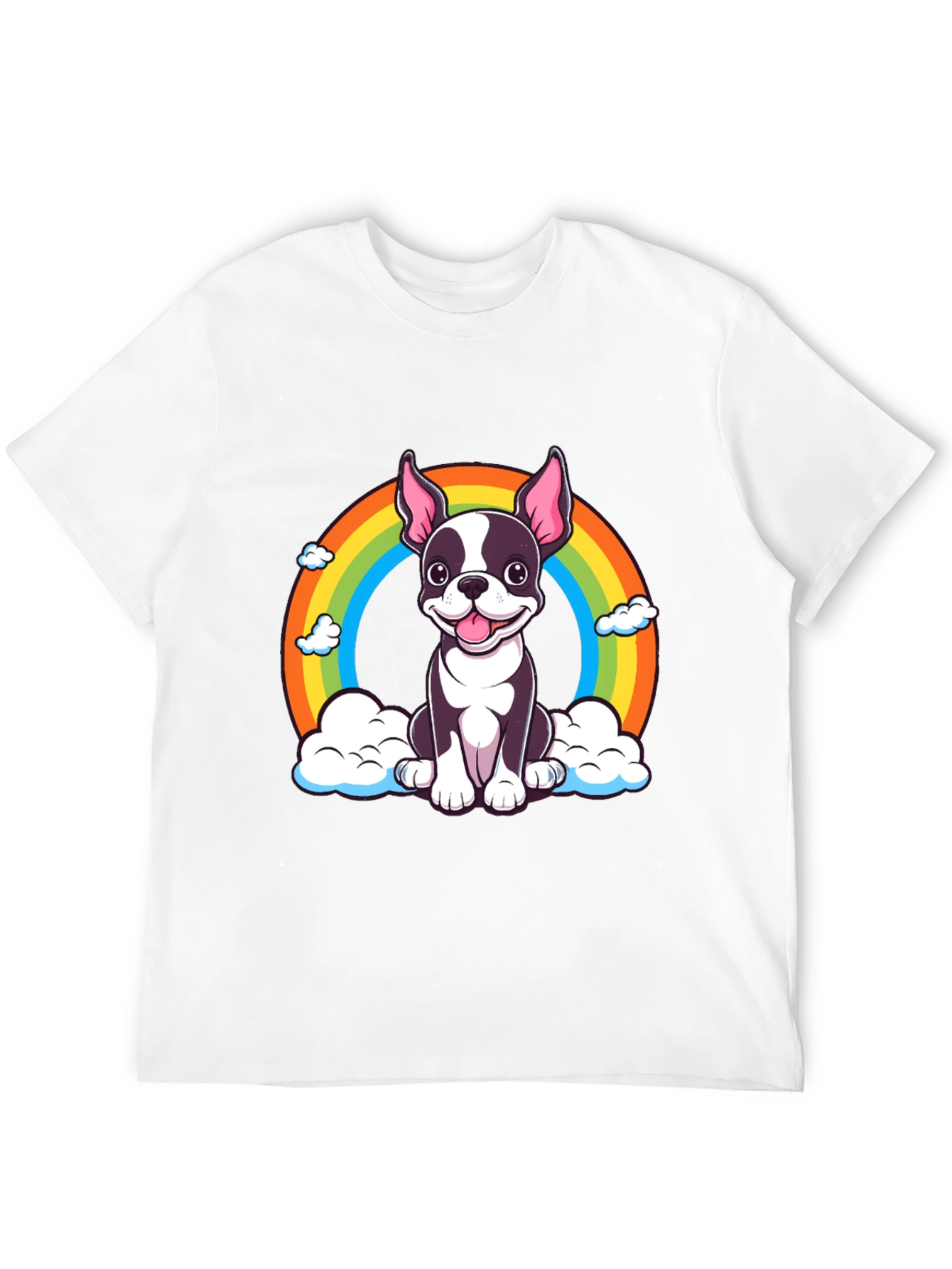Rainbow Dog Graphic Tee - Cute Puppy Shirt