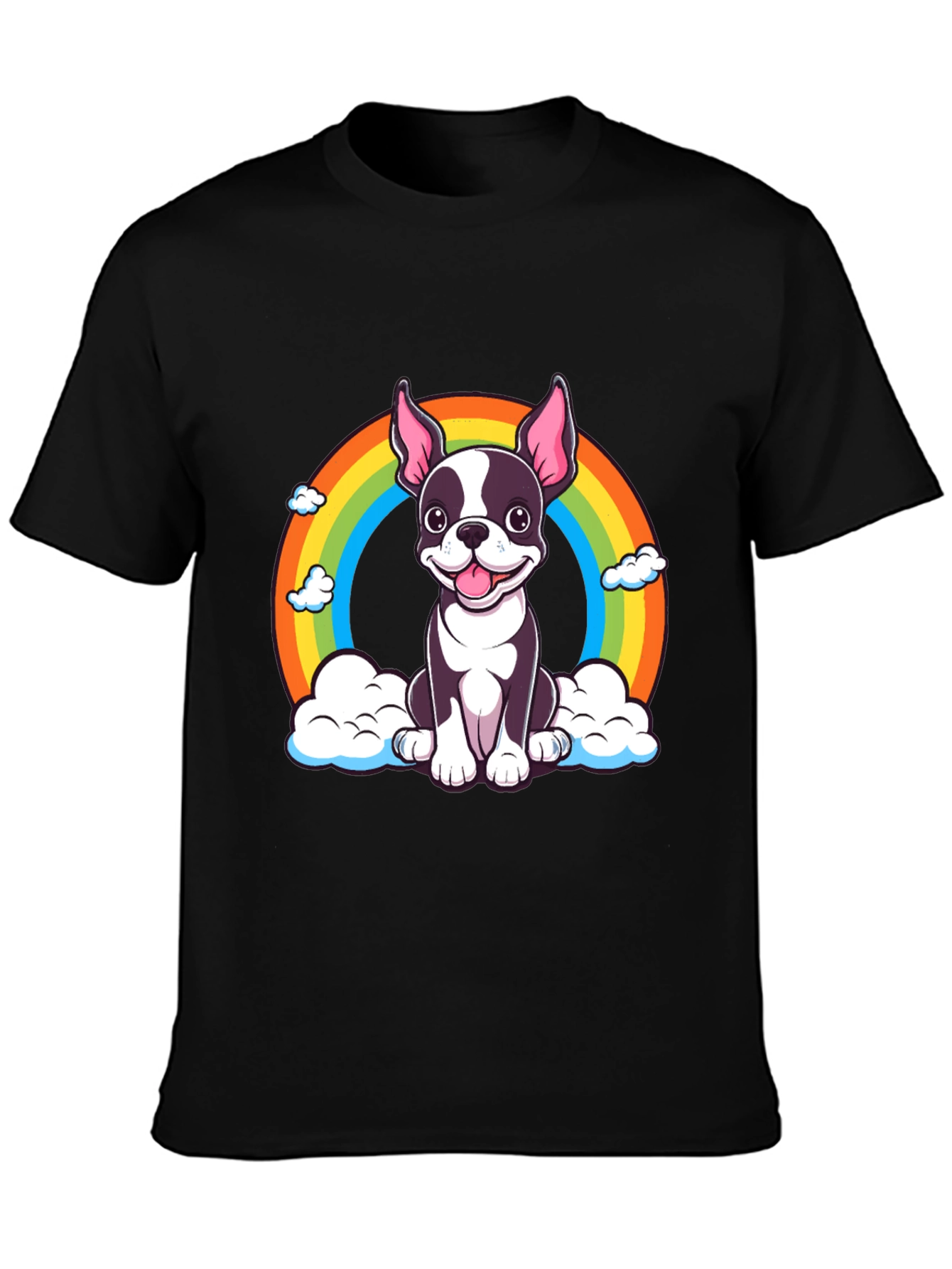 Rainbow Dog Graphic Tee - Cute Puppy Shirt
