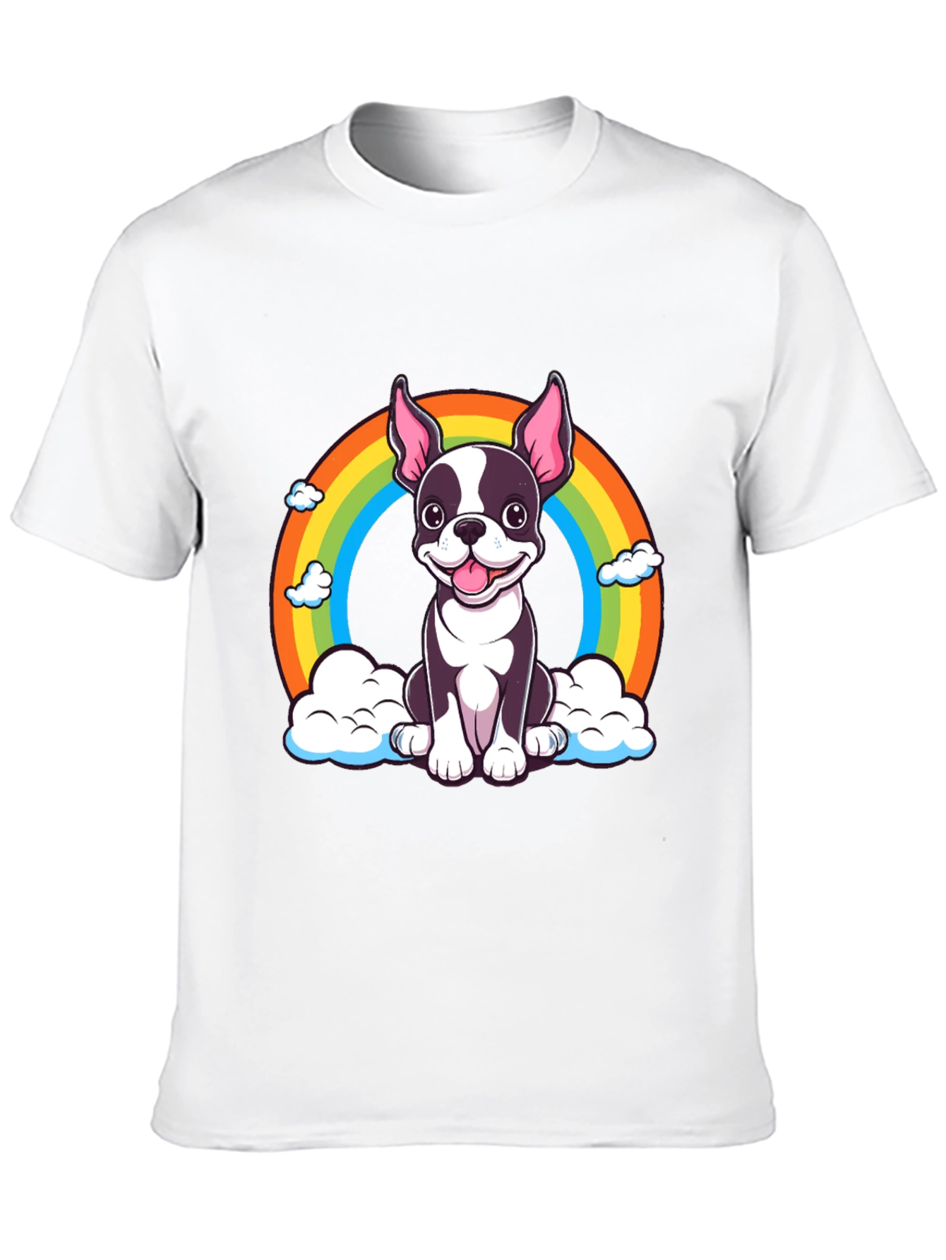 Rainbow Dog Graphic Tee - Cute Puppy Shirt