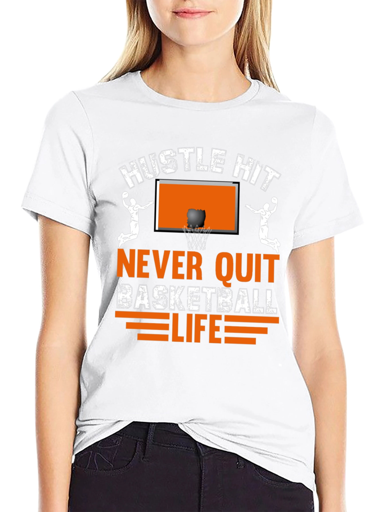 Hustle Hit Basketball Graphic T-Shirt