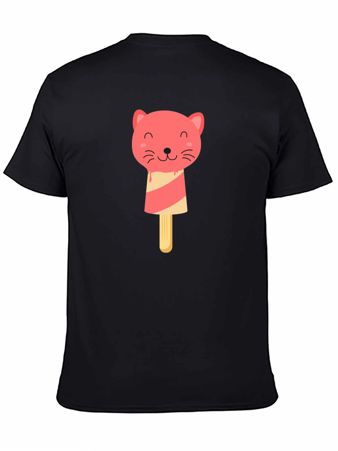 Cat Popsicle T-Shirt - Black Graphic Tee