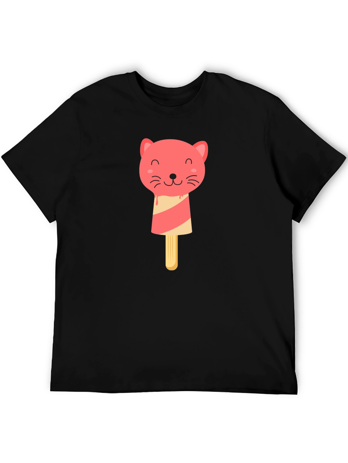 Cat Popsicle T-Shirt - Black Graphic Tee